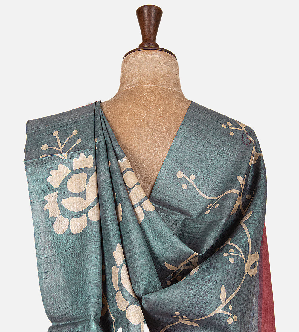 Pink Tussar Saree