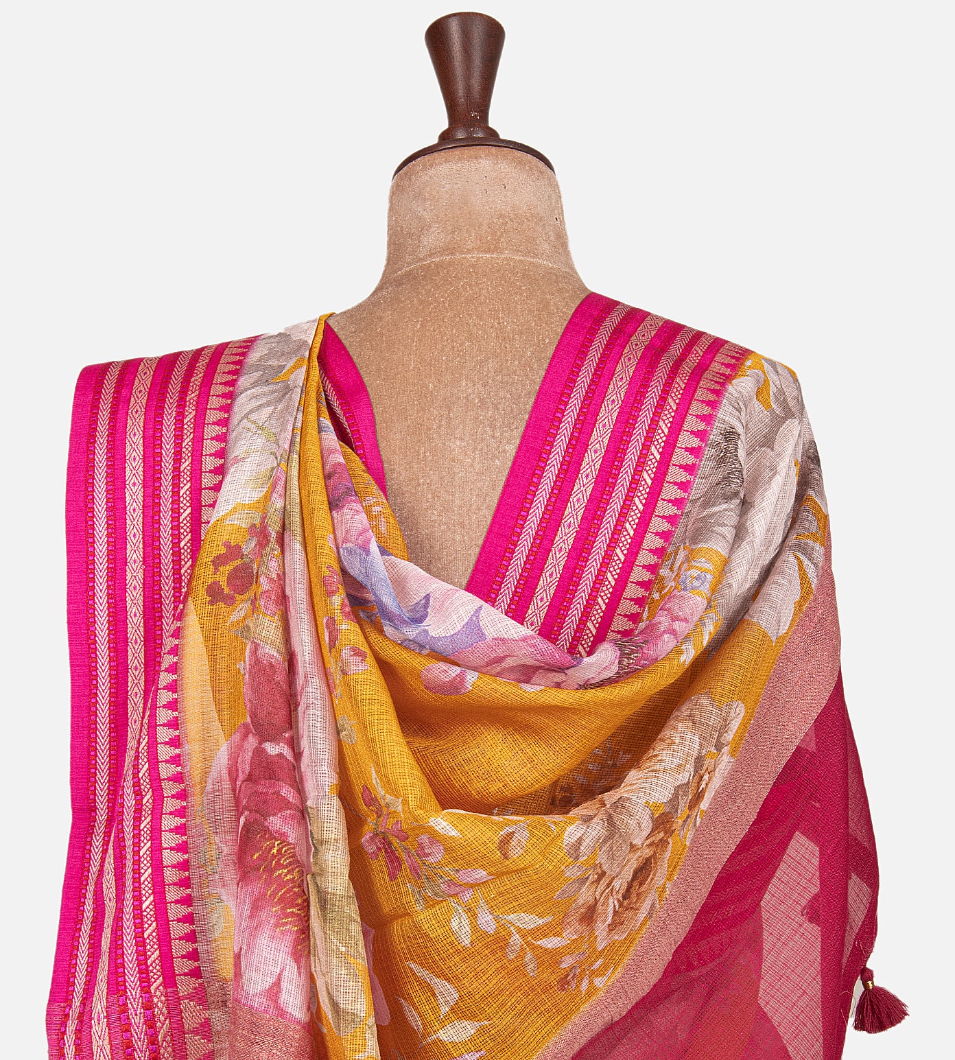 Yellow Kota Cotton Saree