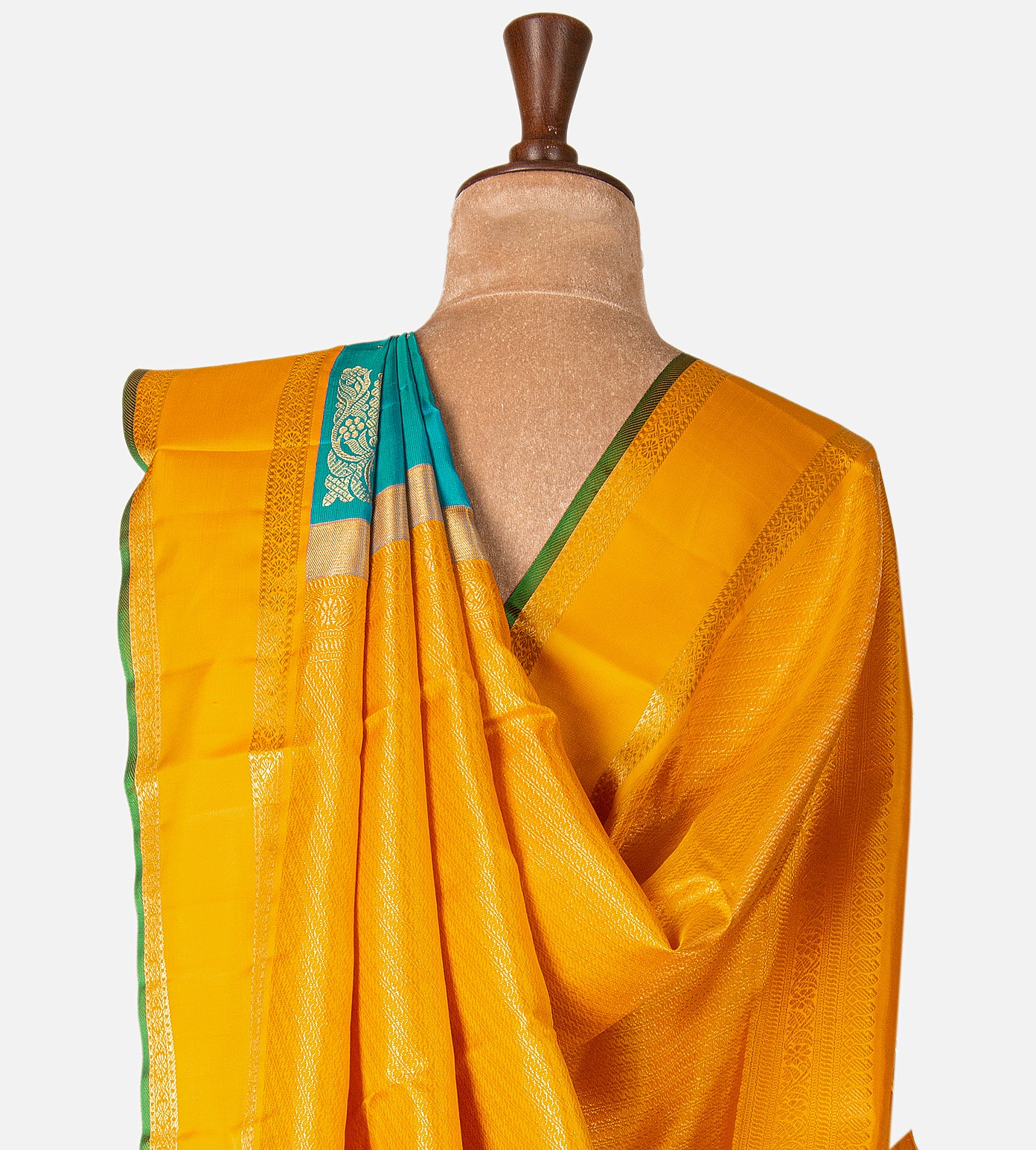 Peacock Blue Kanchipuram Silk Saree
