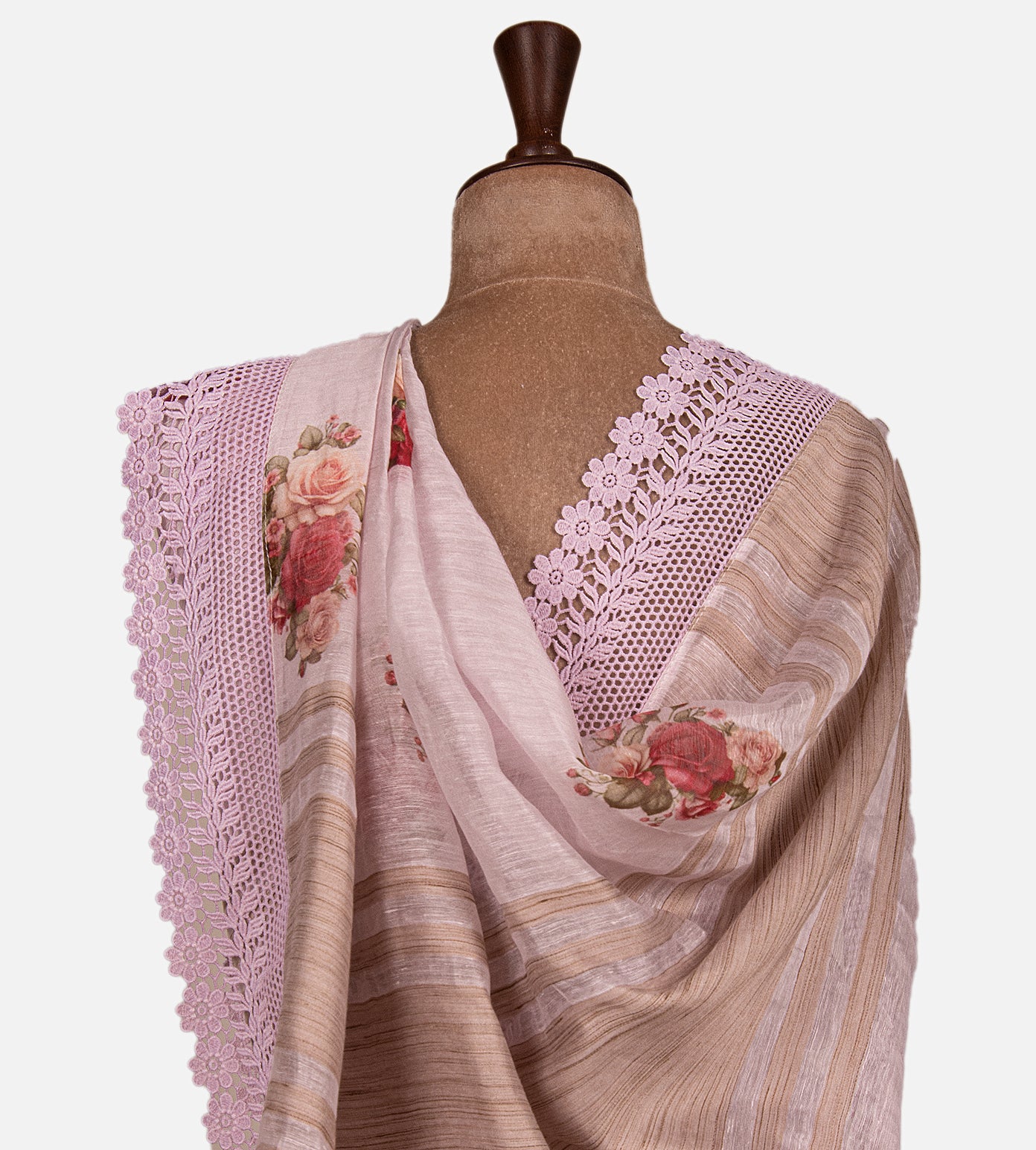 Lavender Linen Saree