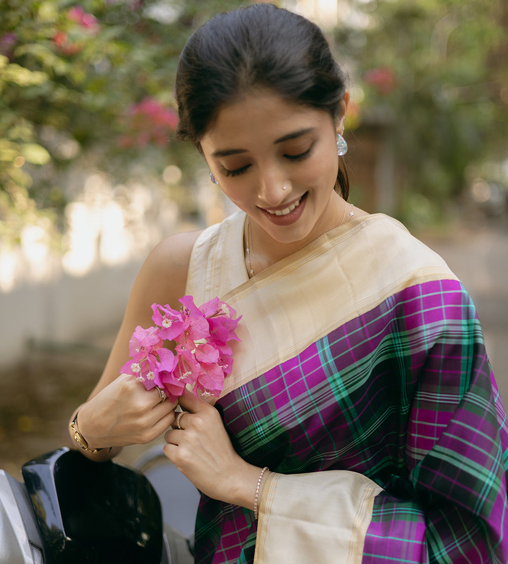 Multicolour Kanchipuram Silk Saree