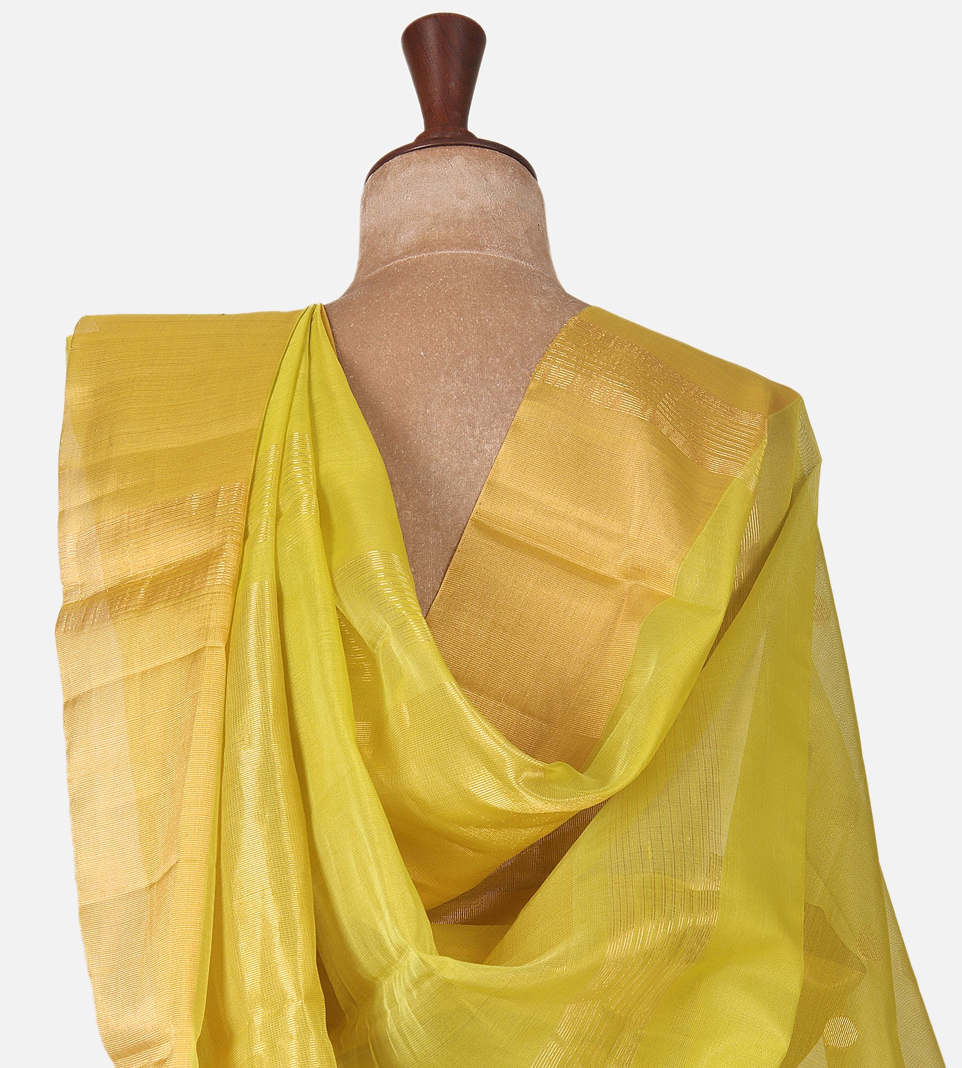 Yellow Cotton Silk Saree