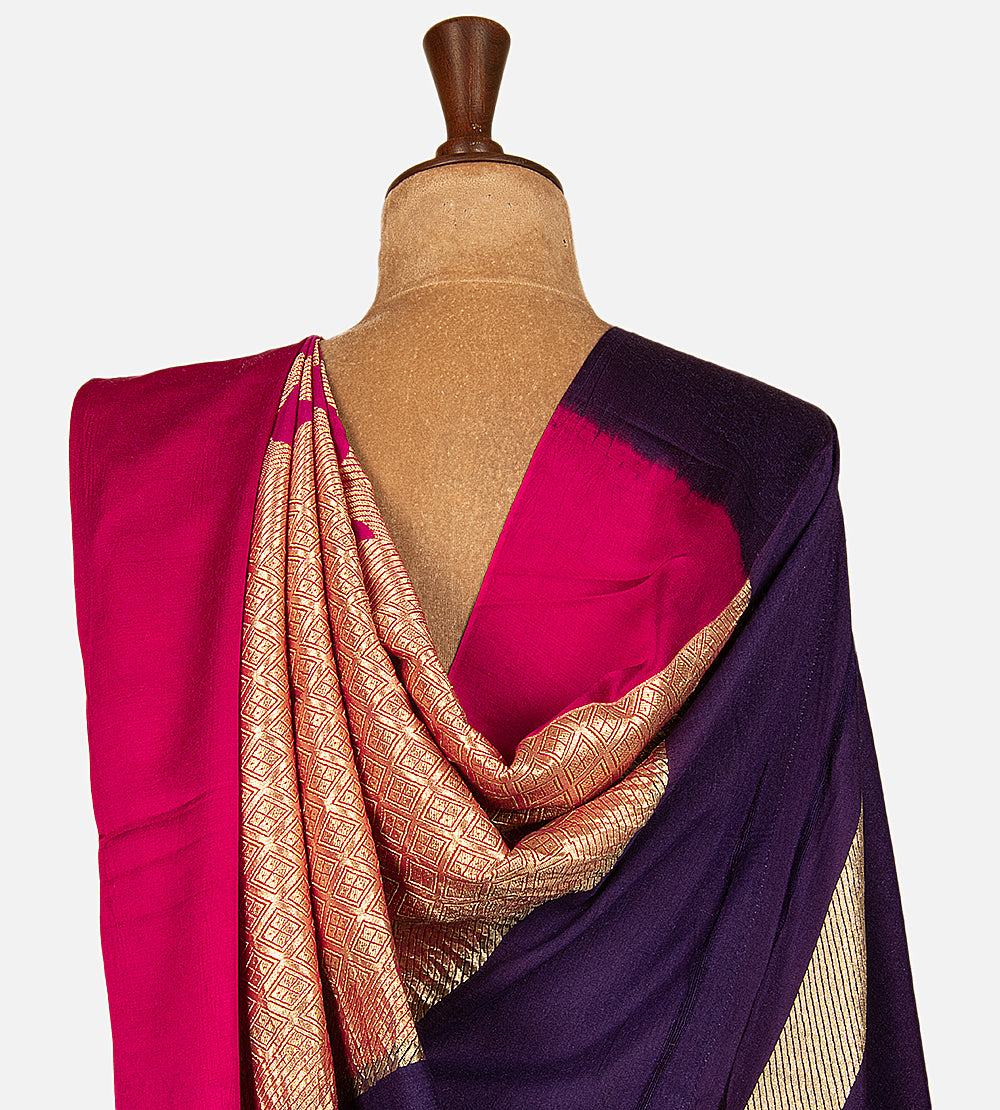 Pink Banarasi Tussar Georgette Saree