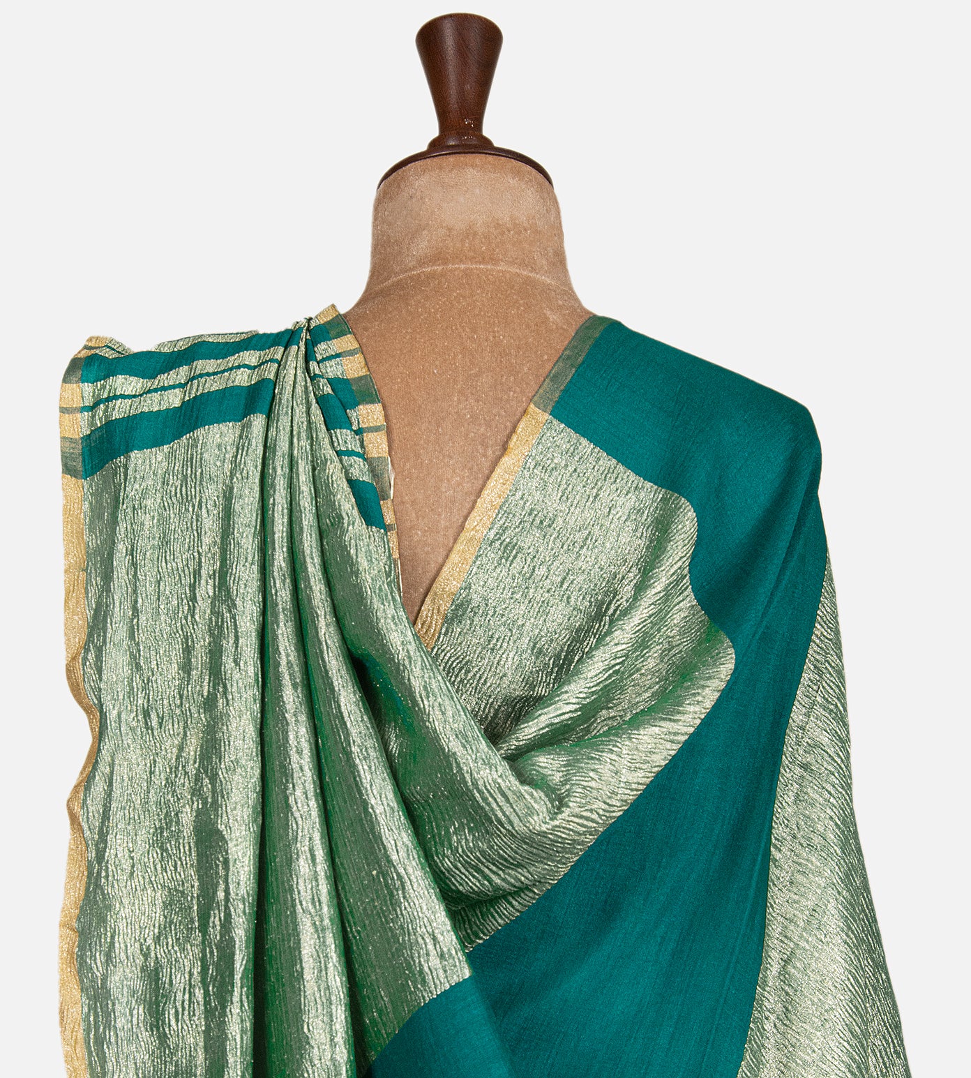 Deep Teal Moonga Tussar Saree