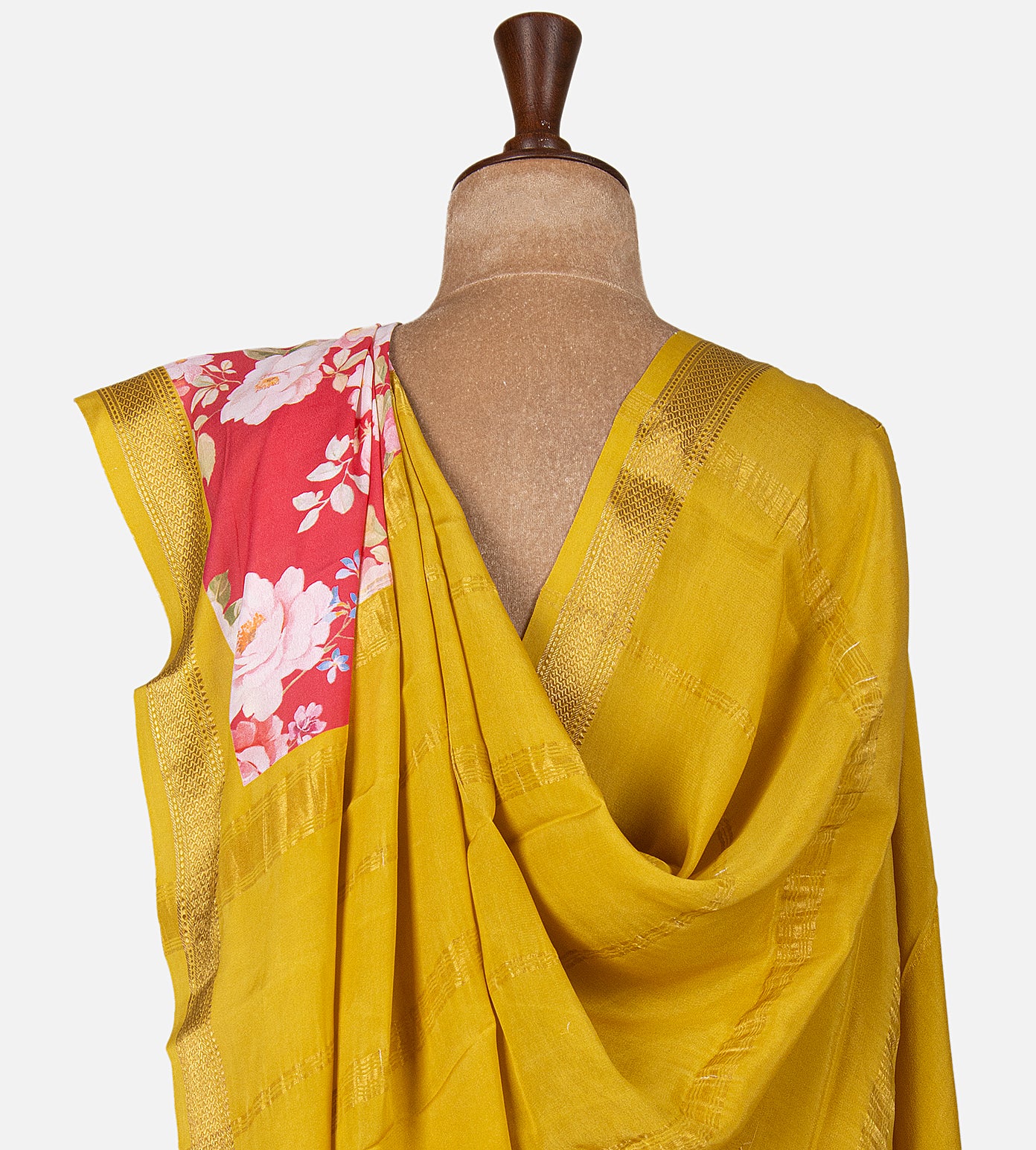 Pink Printed Crepe Saree
