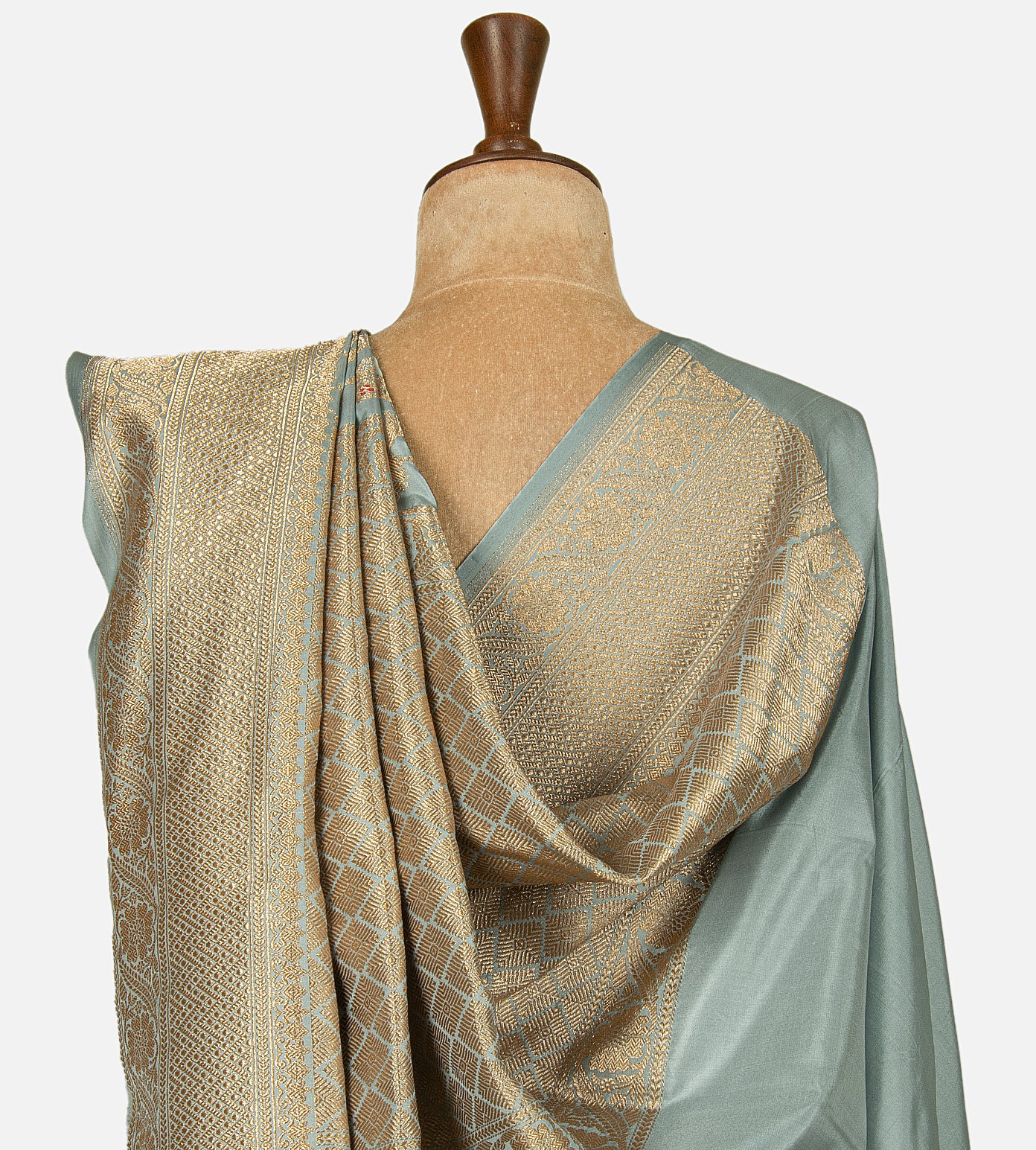 Powder Blue Banarasi Silk Saree