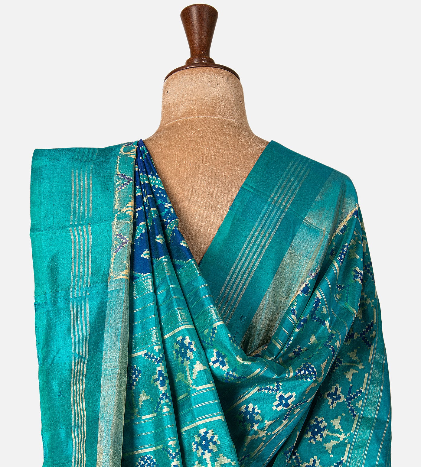 Blue Ikkat Silk Saree