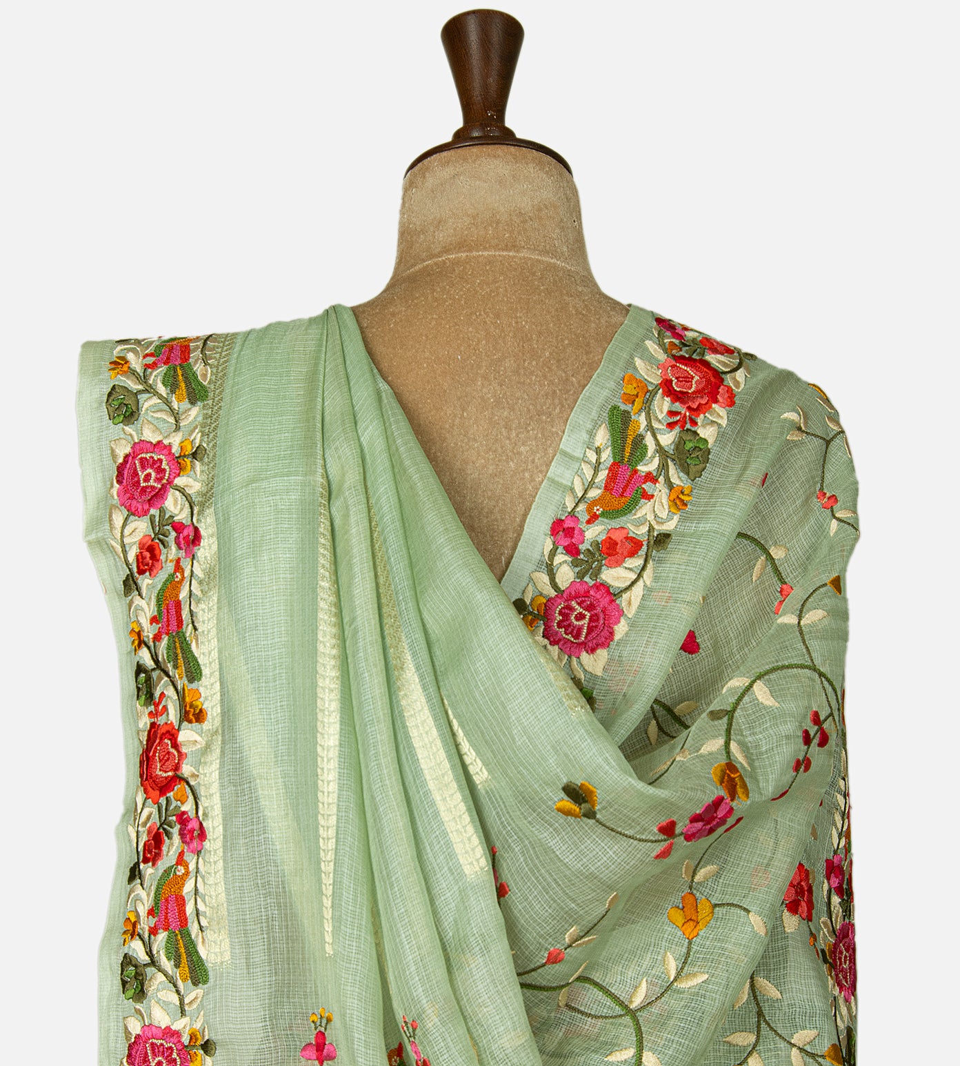 Pastel Green Kota Silk Saree