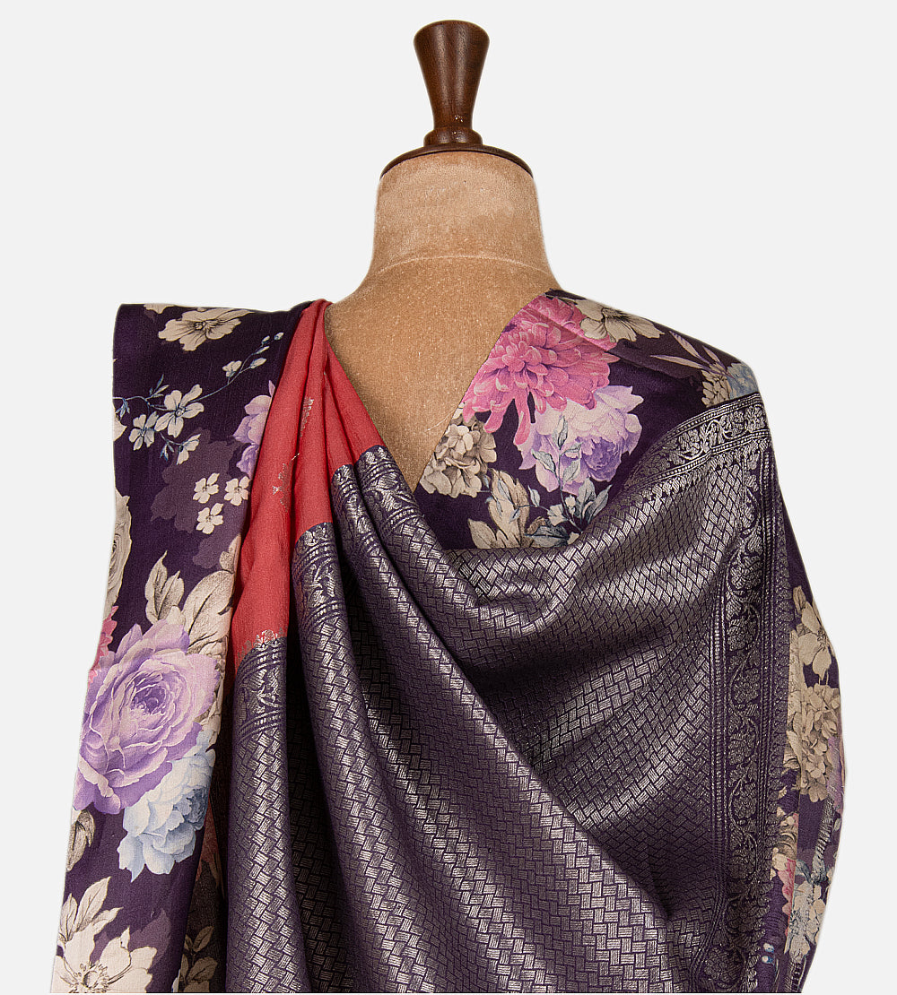 Coral Kattan Silk Saree