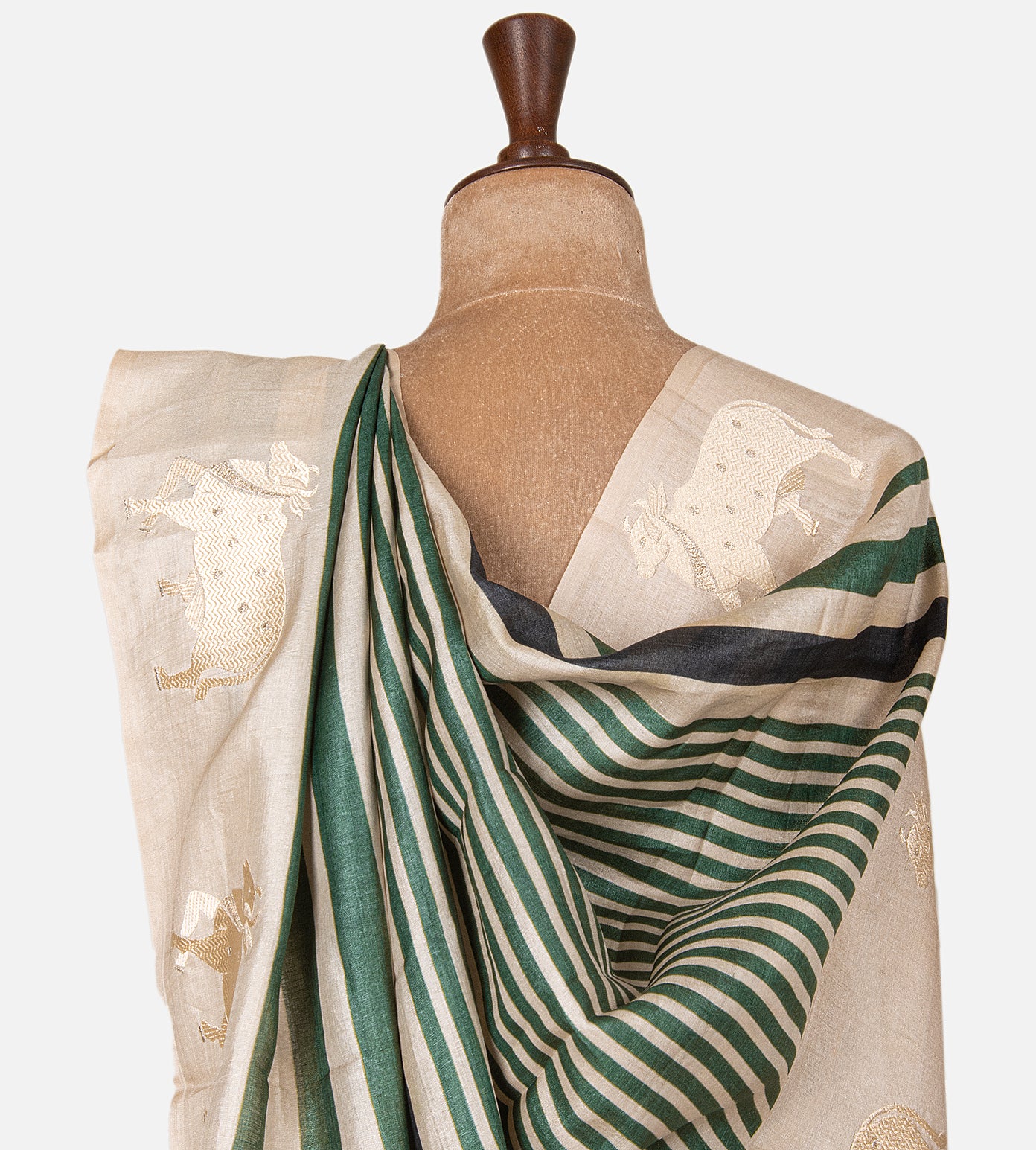 Light Beige Tussar Saree