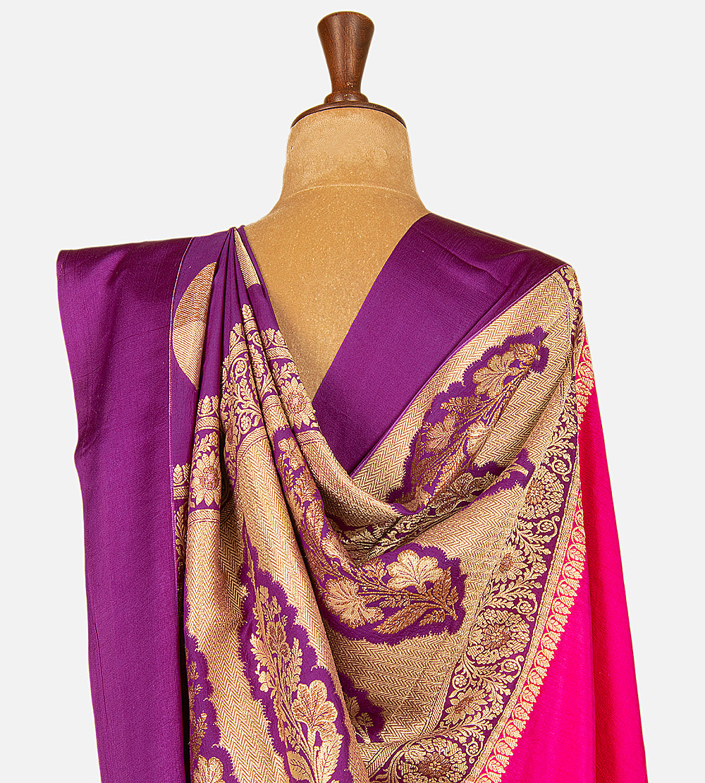 Purple Banarasi Tussar Georgette Saree