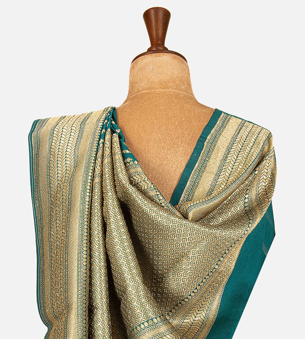 Deep Teal Banarasi Tussar Saree