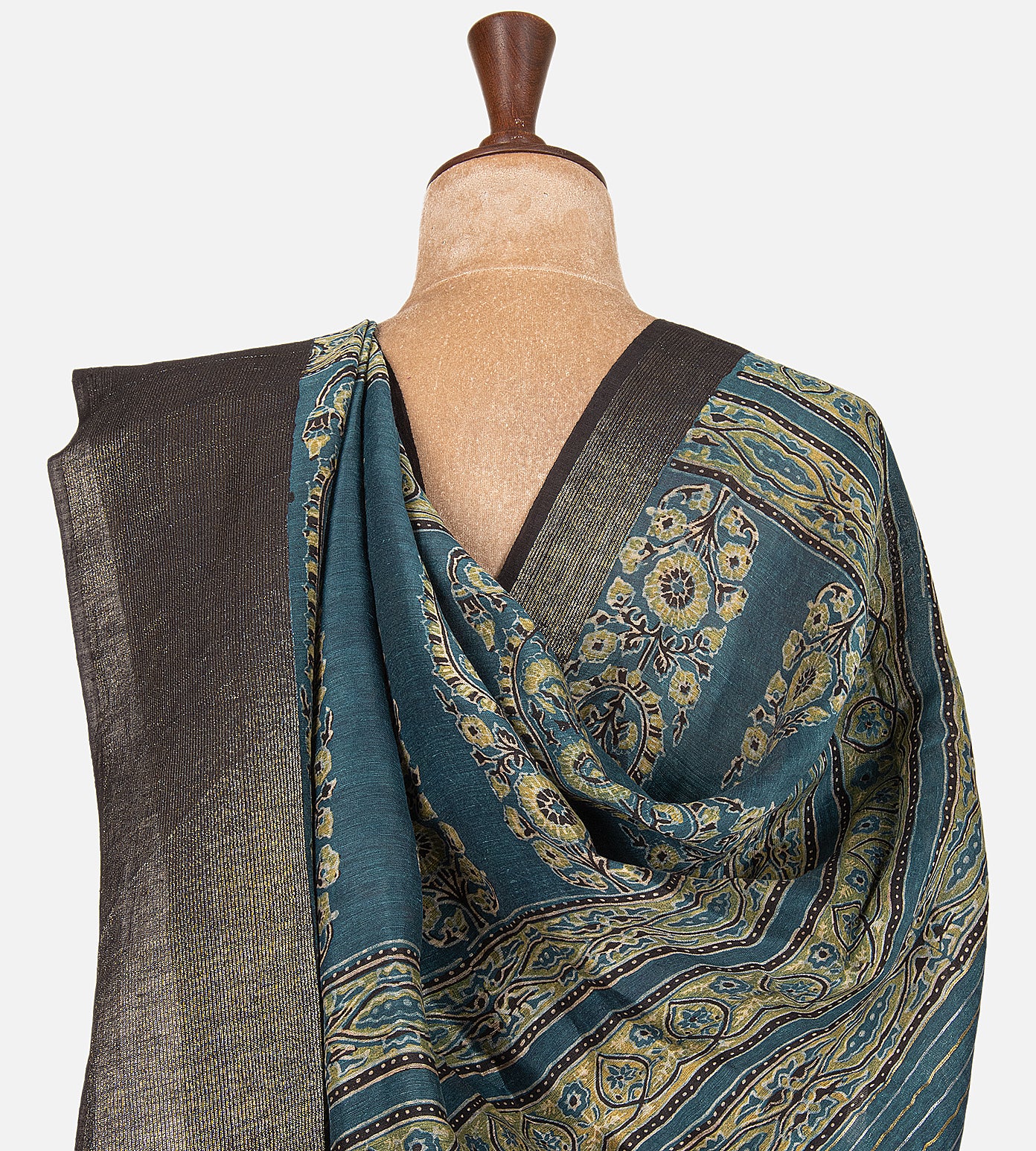 Blue Linen Saree