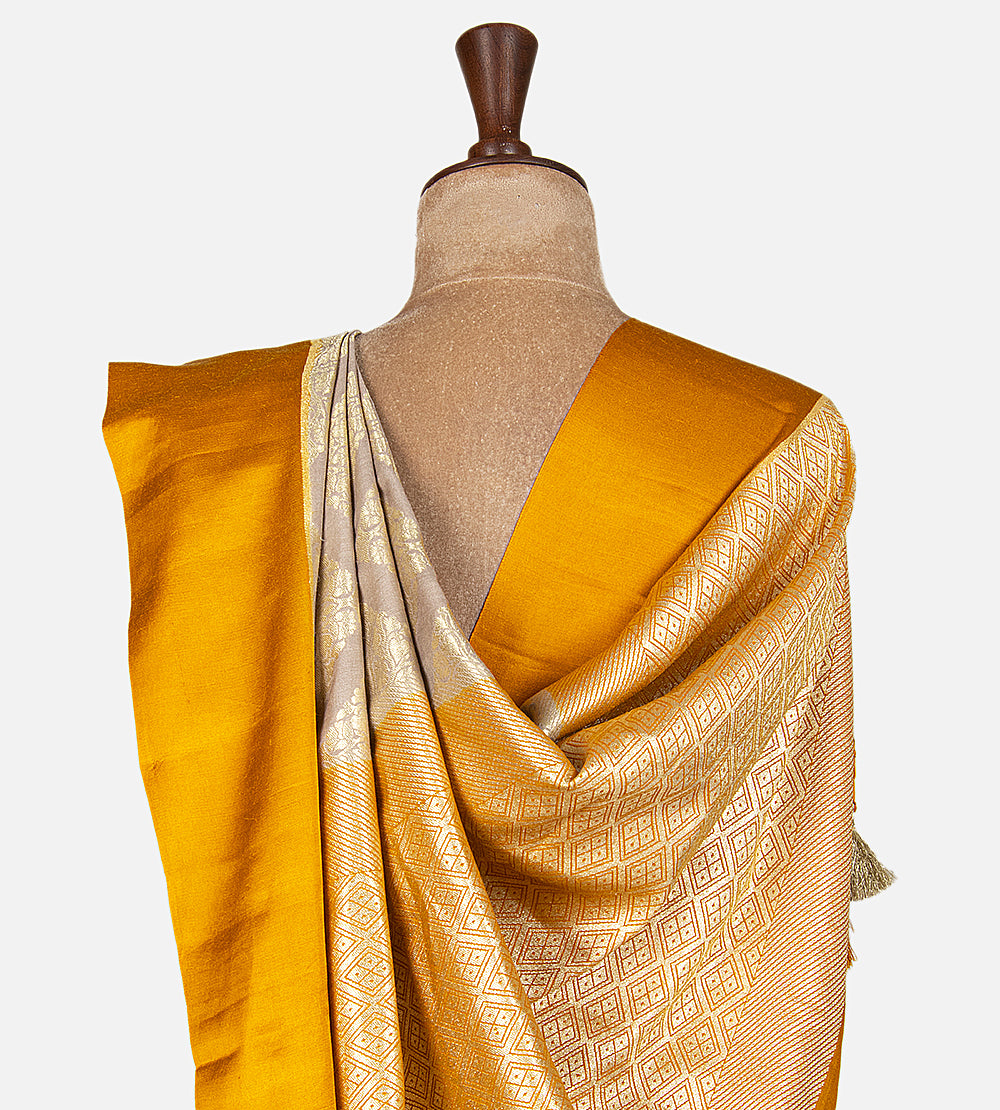 Beige Banarasi Tussar Georgette Saree