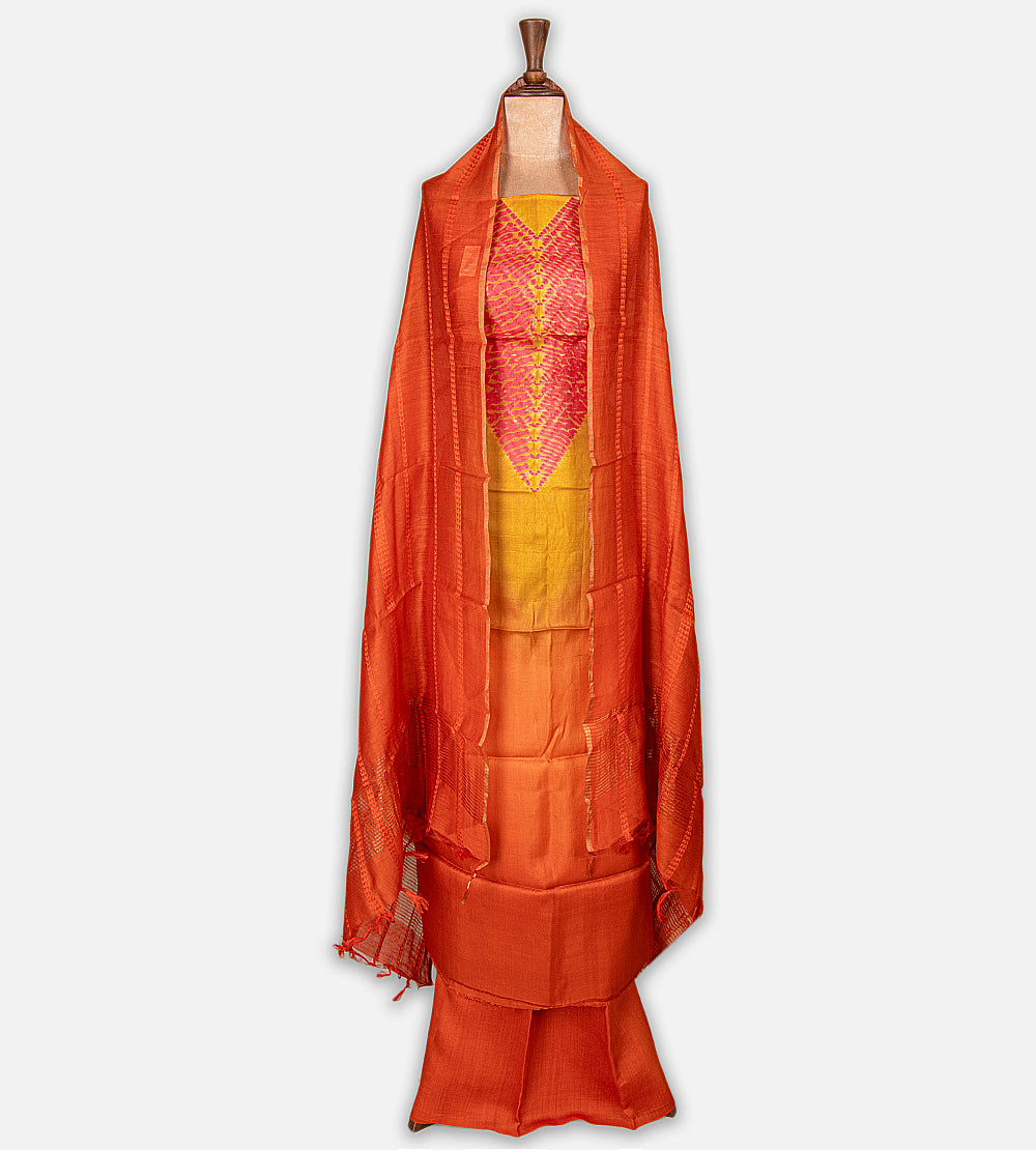 Yellow and Orange Tussar Salwar