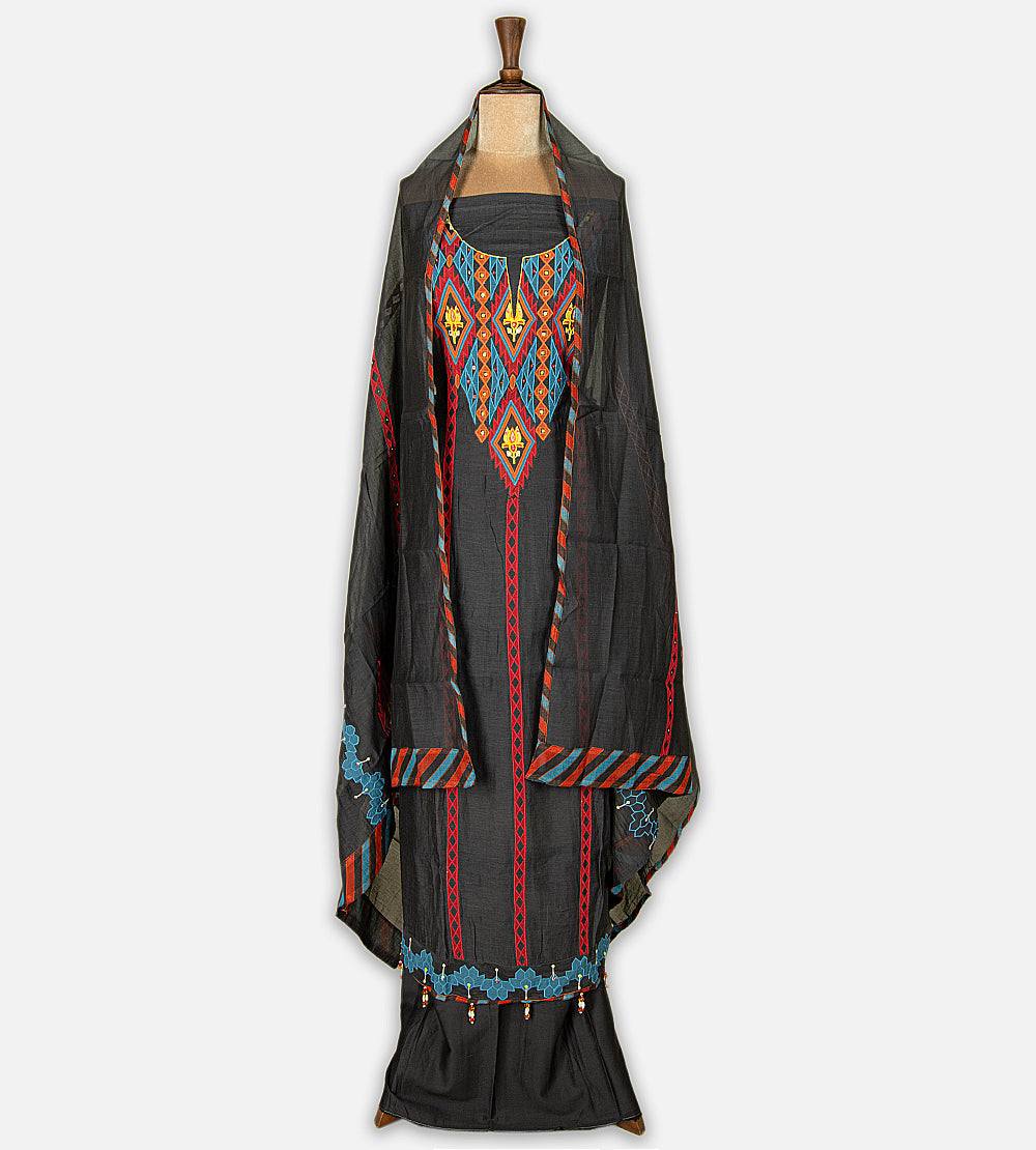 Charcoal Black Muslin Salwar