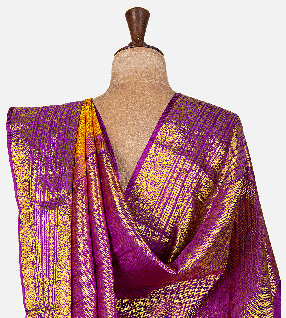 Yellow Kanchipuram Silk Saree