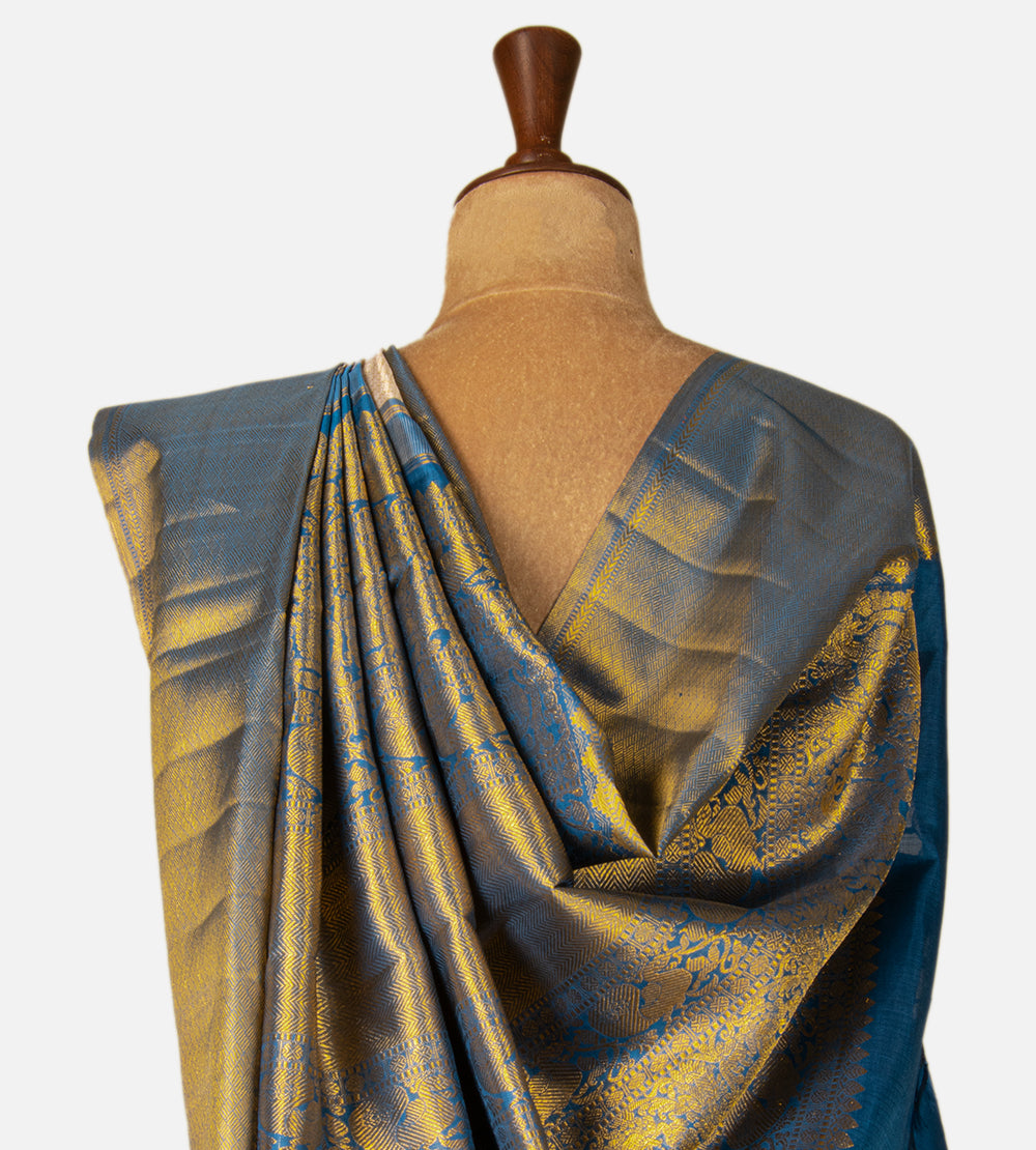 Beige Kanchipuram Silk Saree