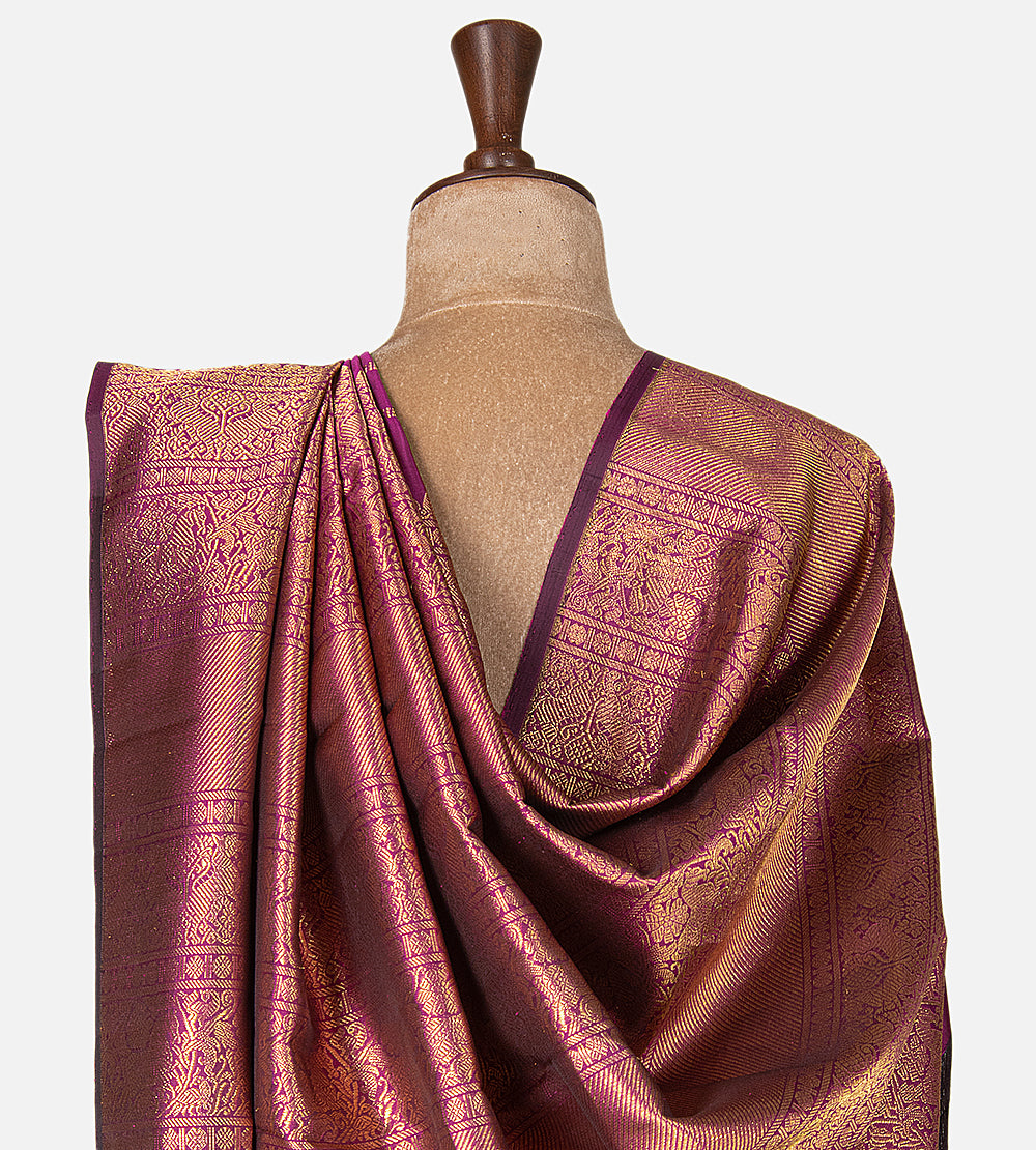Purple and Pink Kanchipuram Silk Saree