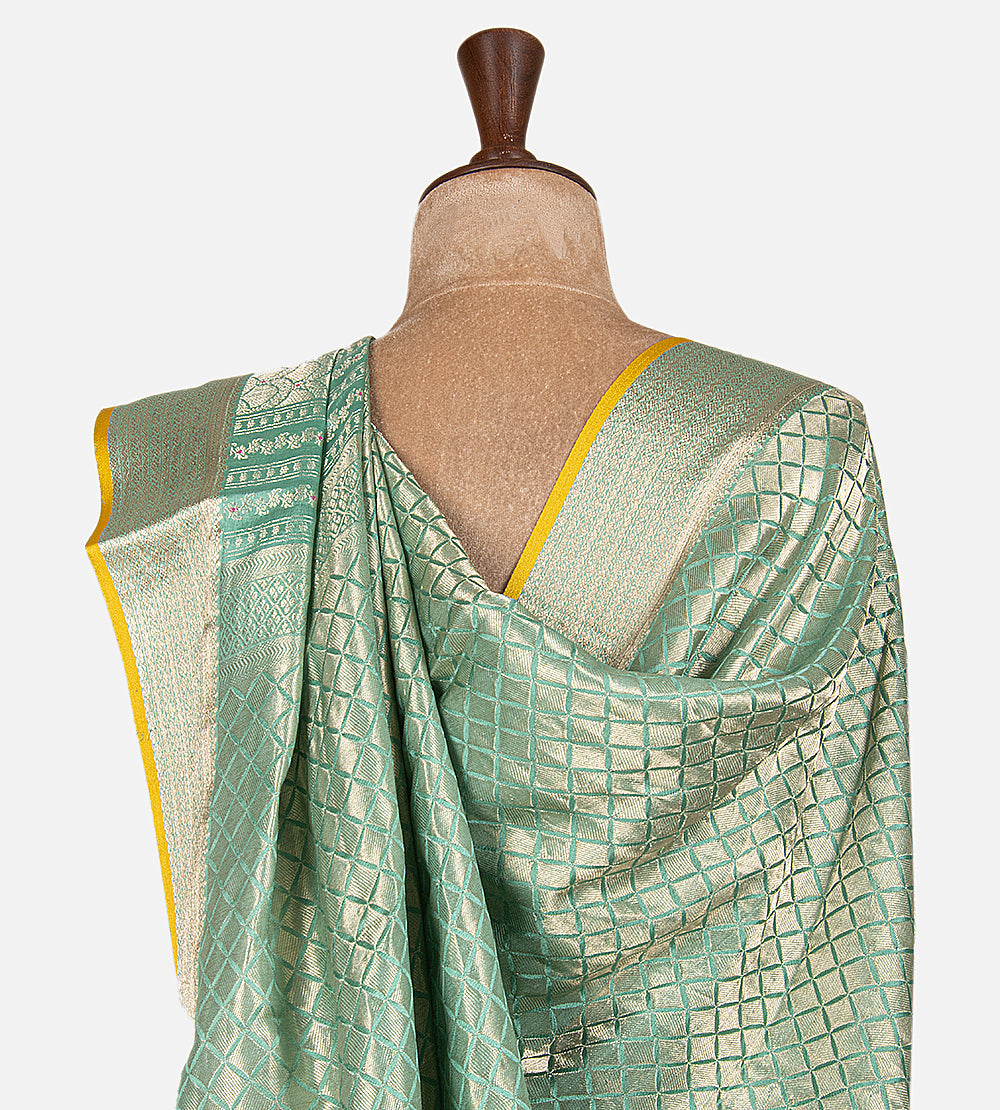 Blue Banarasi Crepe Saree