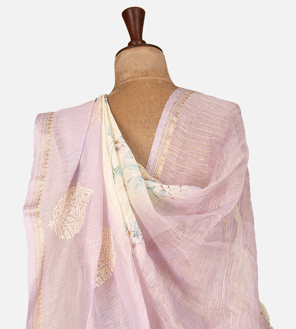 Off-White Linen Saree