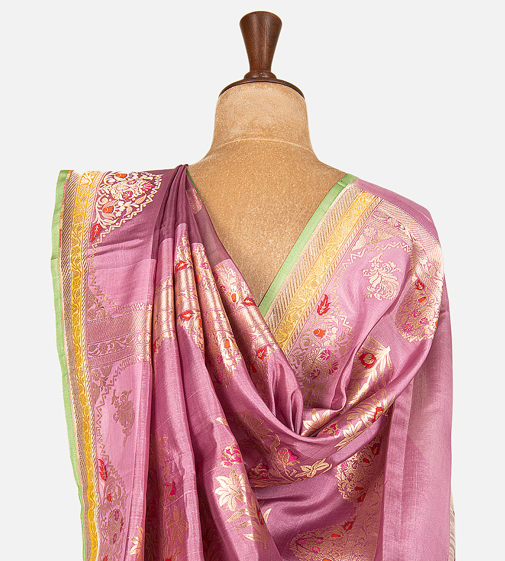 Pink Organza Saree