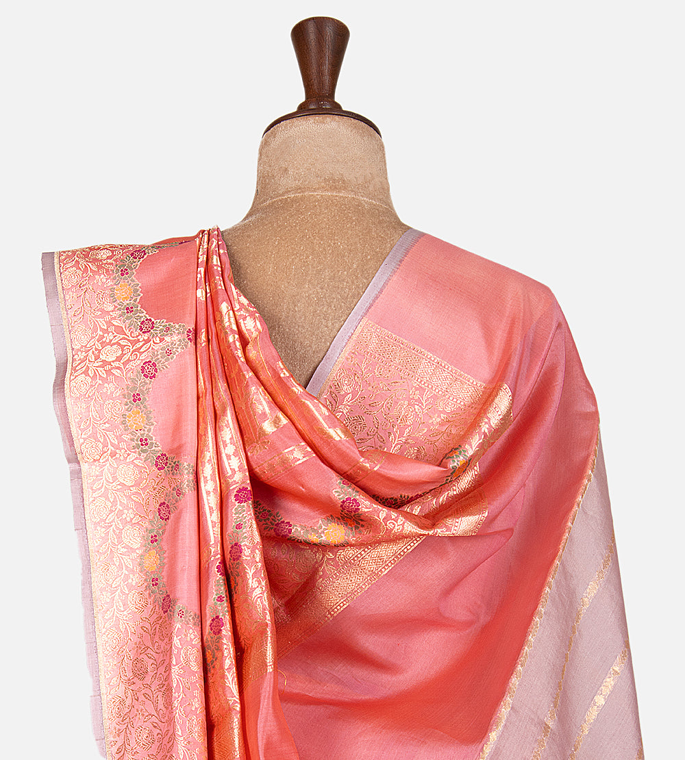 Deep Coral Organza Saree