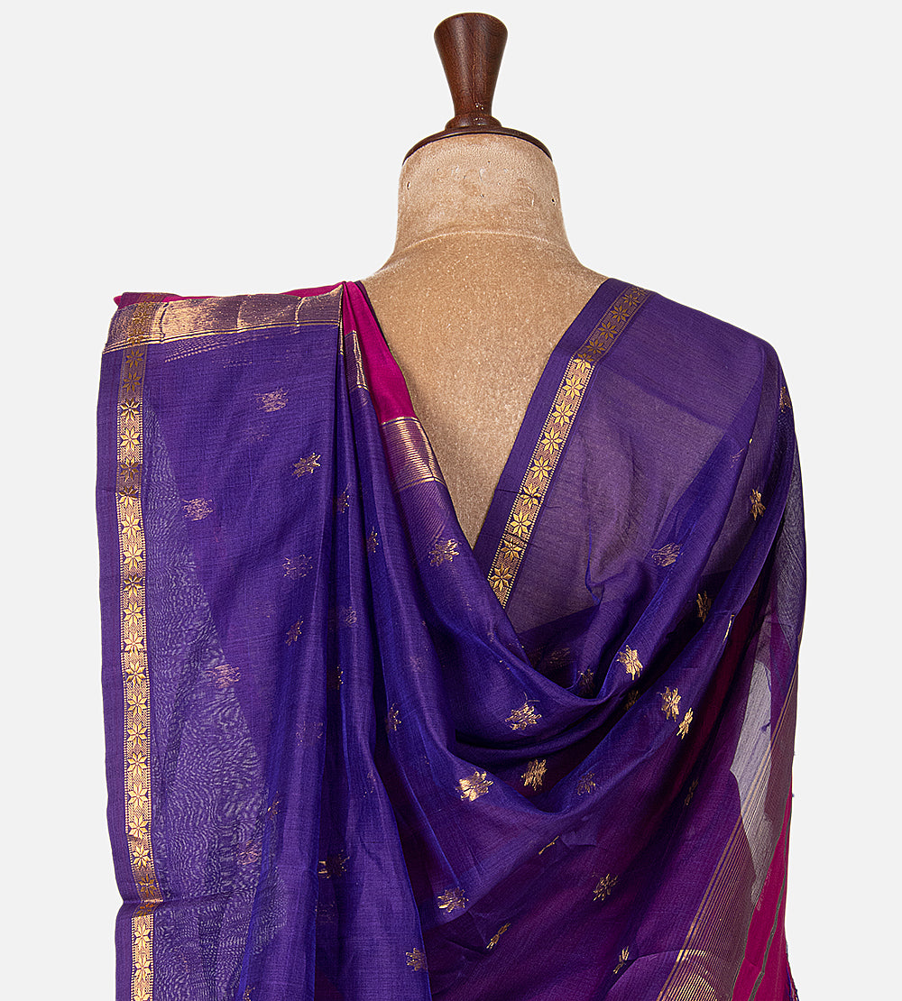 Purple Maheshwari Cotton Saree