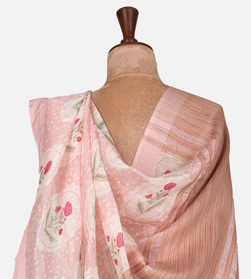 Light Pink Linen Saree