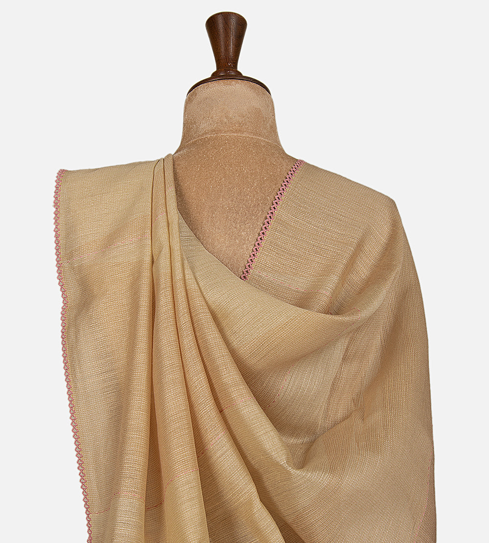 Beige Moonga Tussar Saree