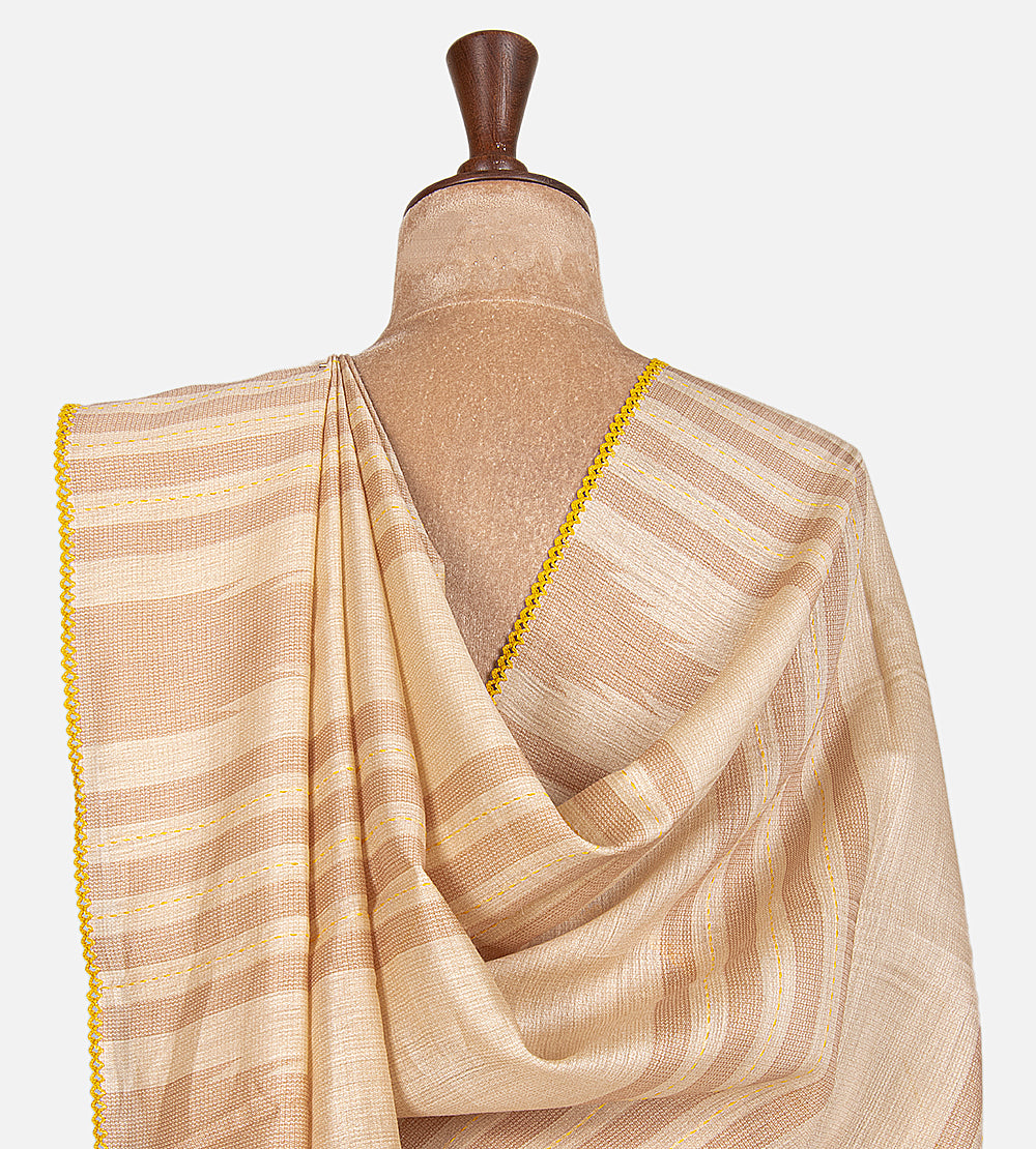Warm Beige Moonga Tussar Saree