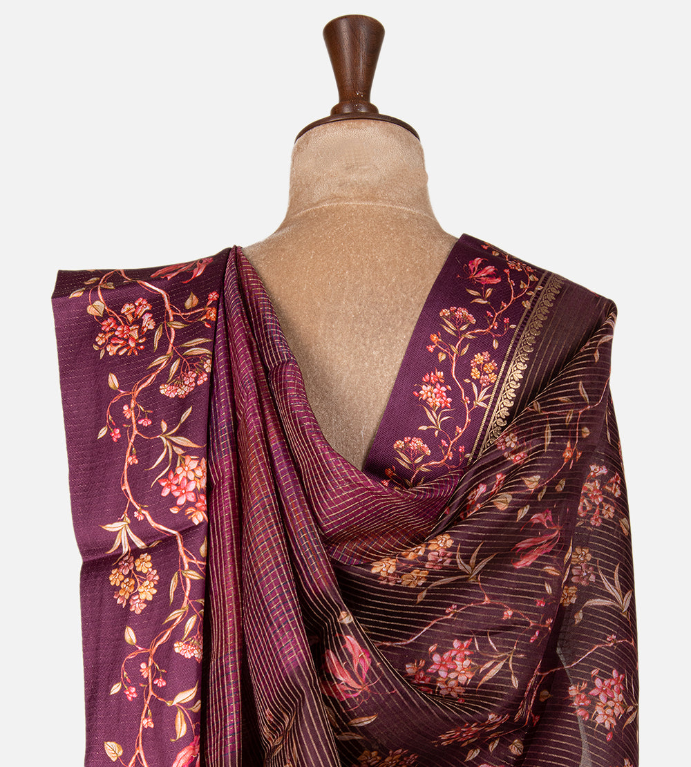 Purple Tussar Kota Saree