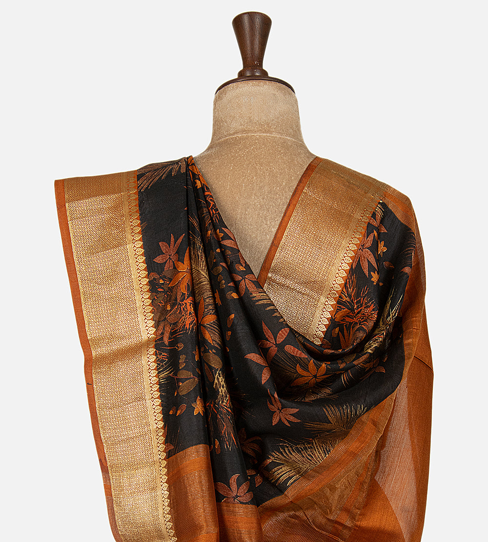 Black Chaniya Silk Saree
