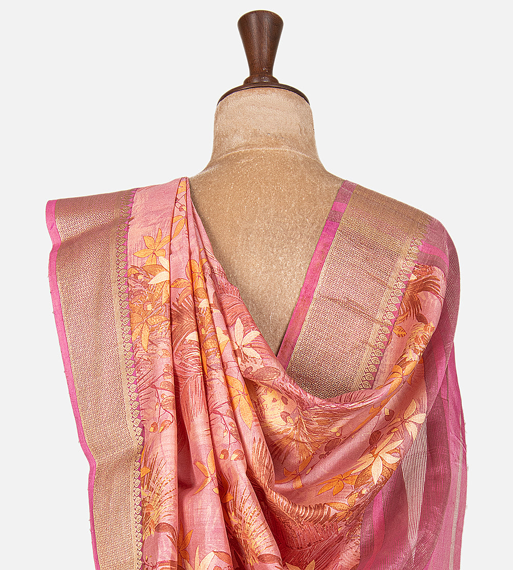 Light Pink Chaniya Silk Saree