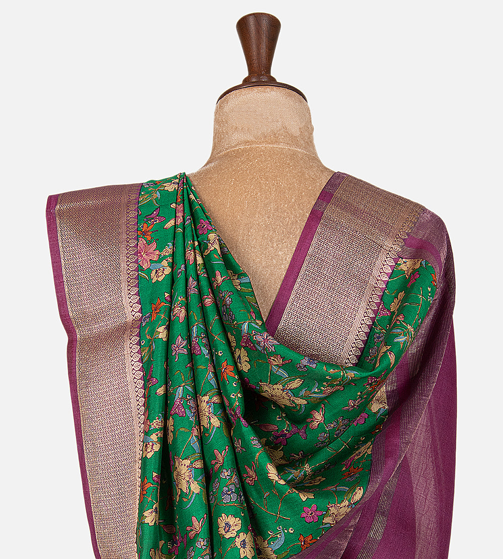 Green Chaniya Silk Saree