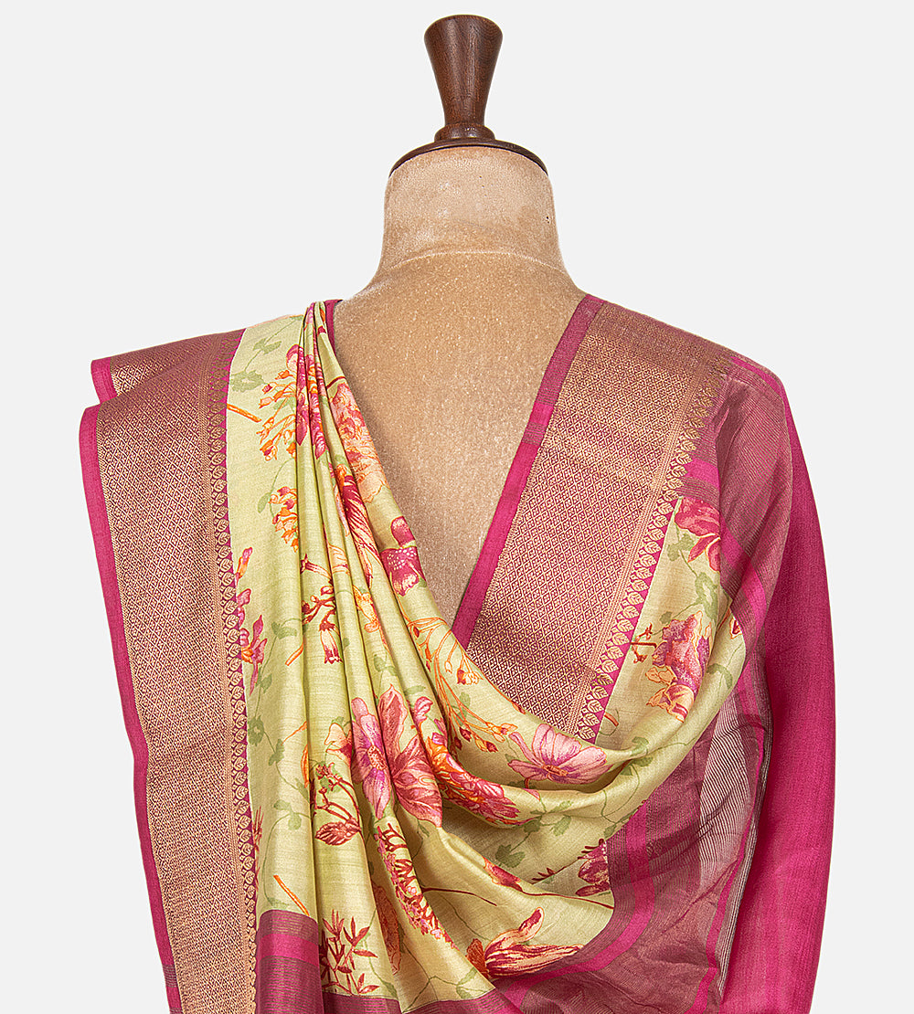 Pastel Green Chaniya Silk Saree