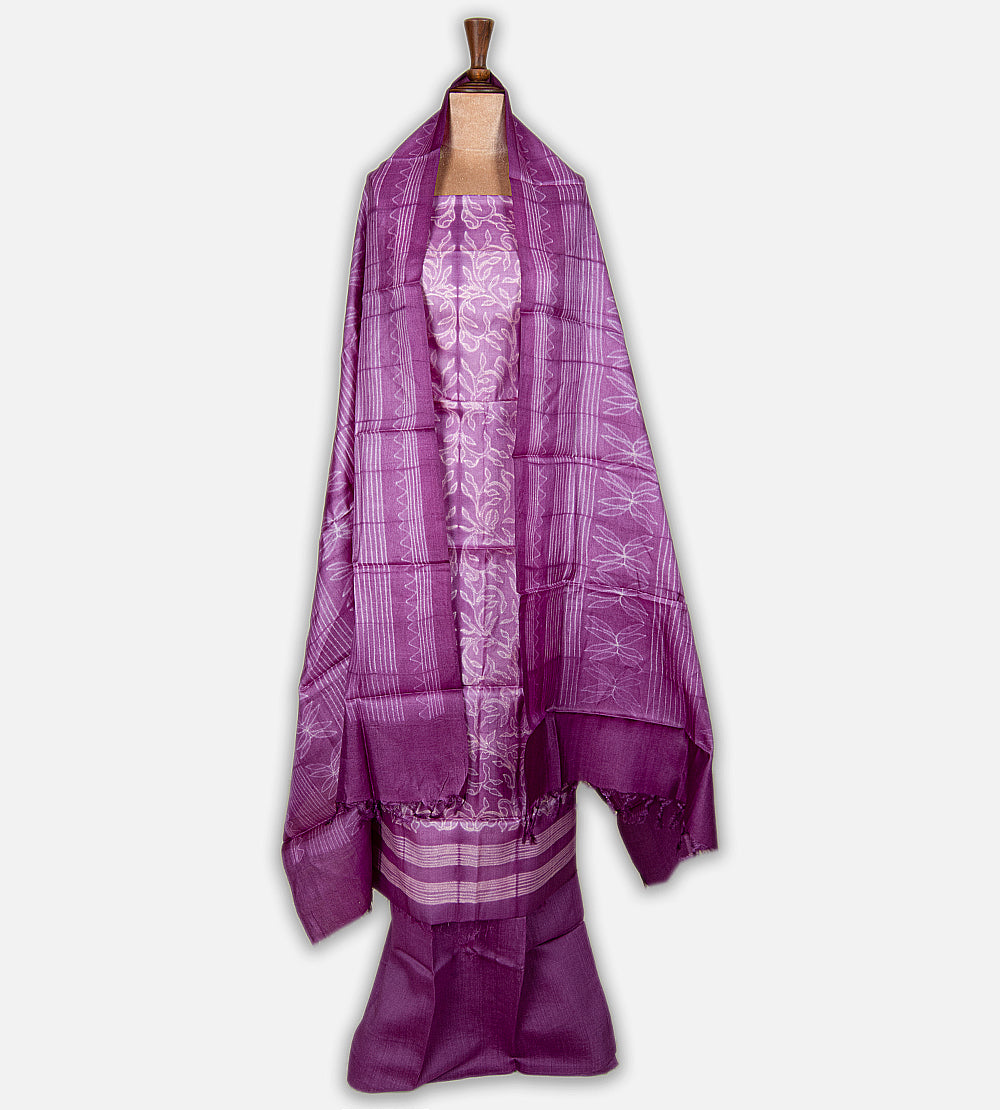 Purple Shibori Tussar Salwar