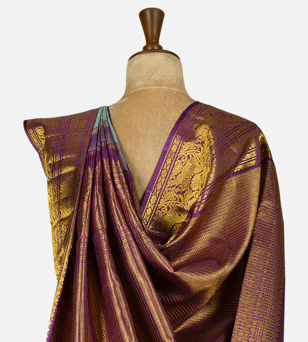Powder Blue Kanchipuram Silk Saree