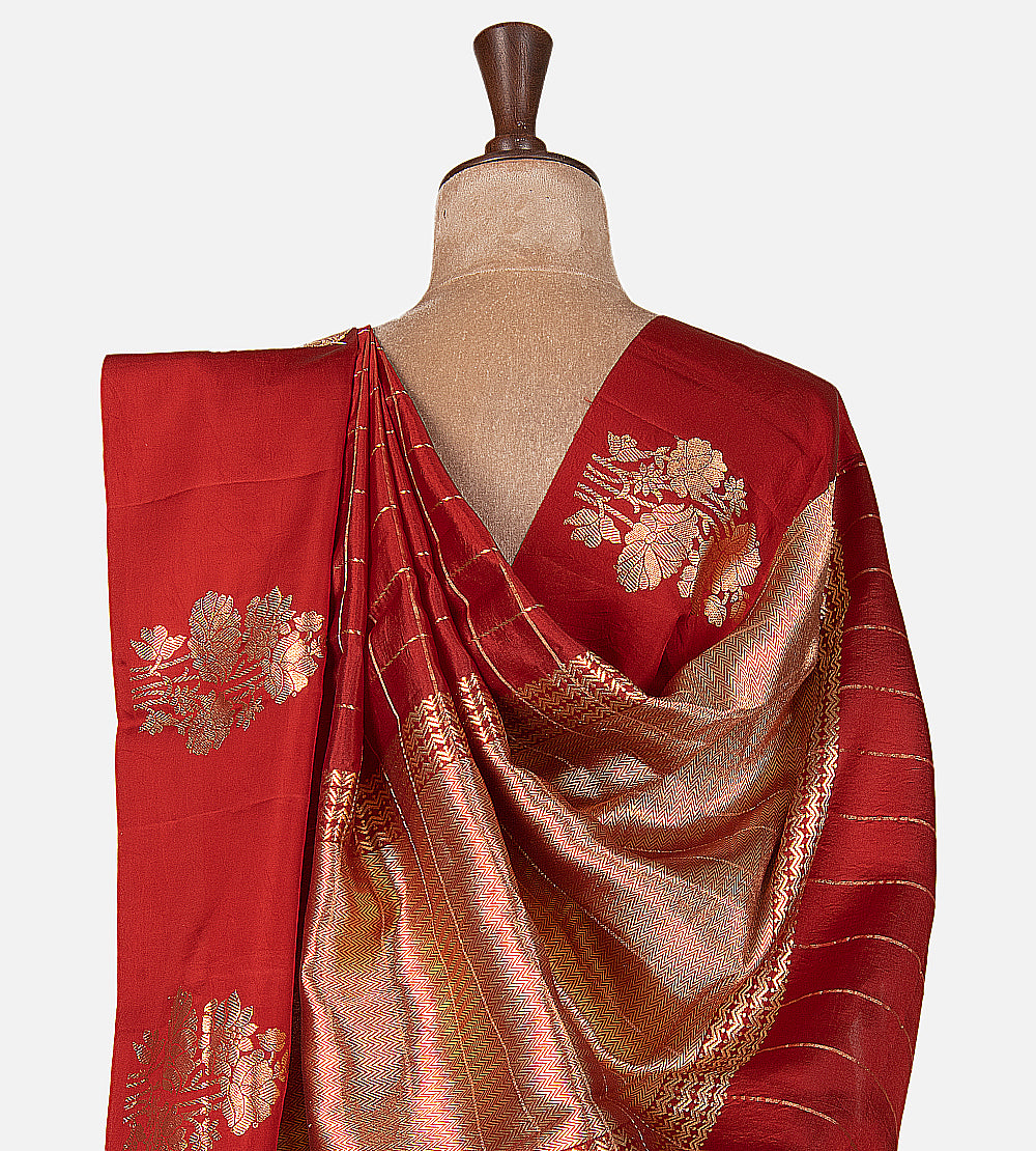 Maroon Banarasi Kattan Silk Saree
