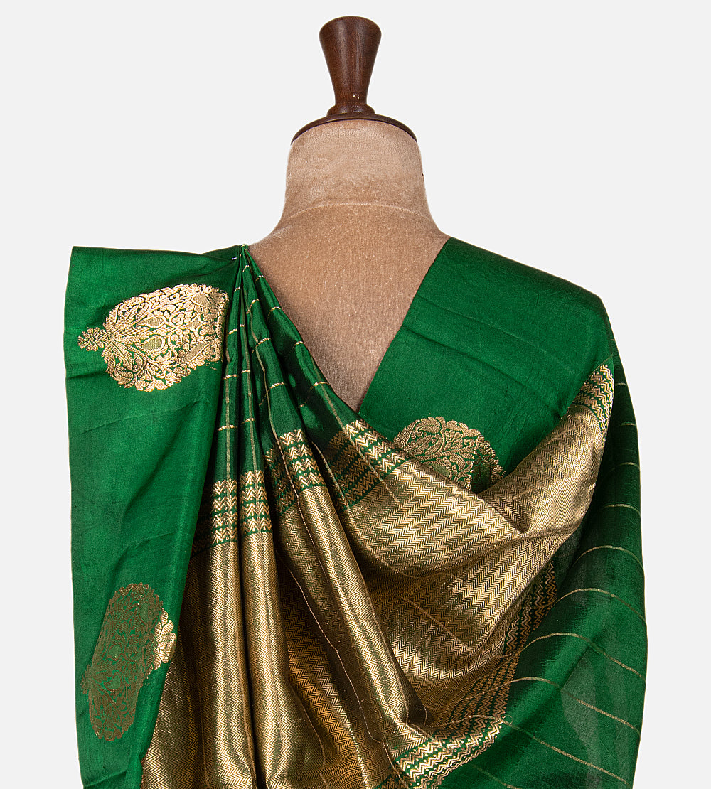 Green Banarasi Kattan Silk Saree