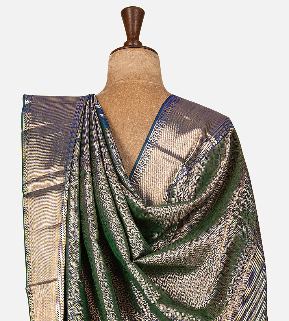Peacock Blue Kanchipuram Silk Saree
