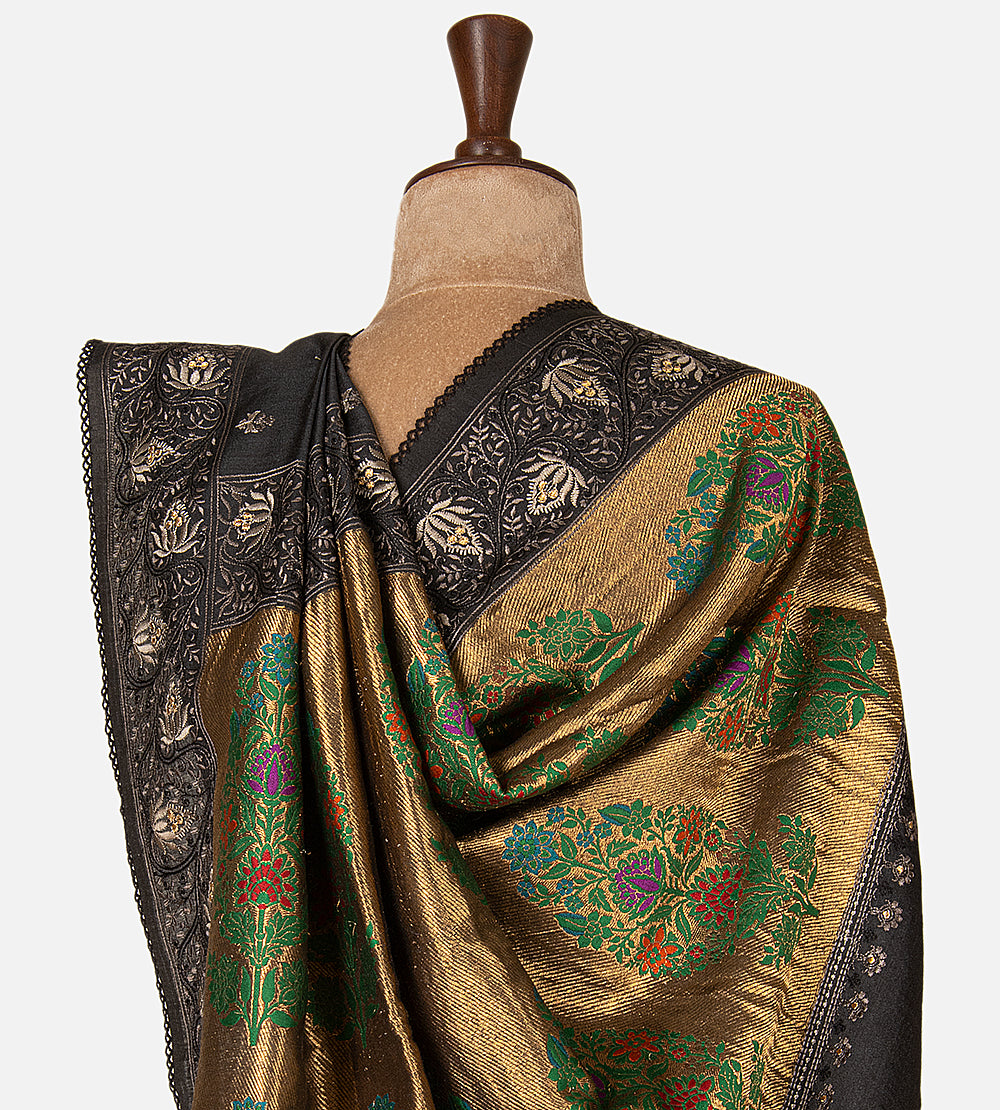 Black Tussar Saree