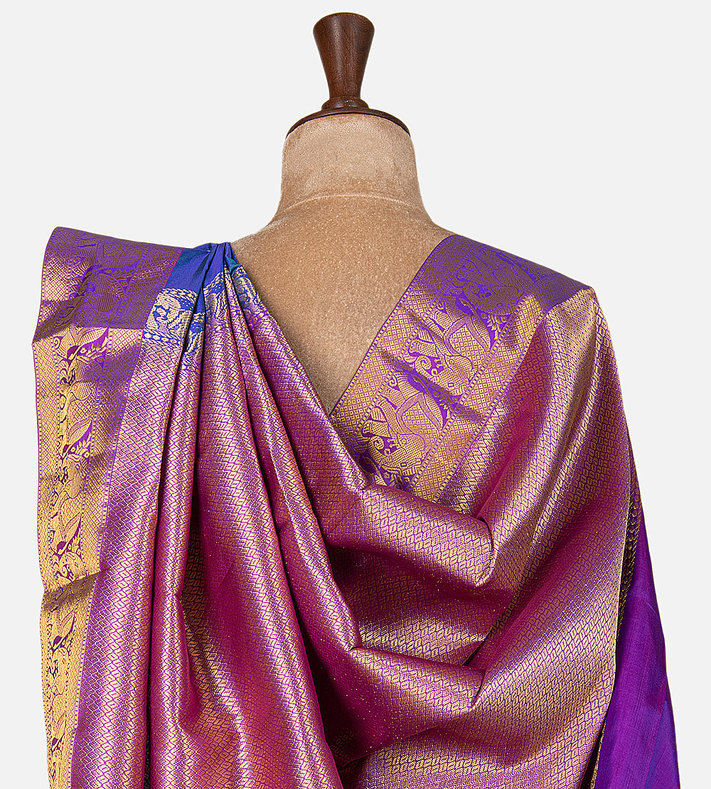 Peacock Blue Soft Silk Saree