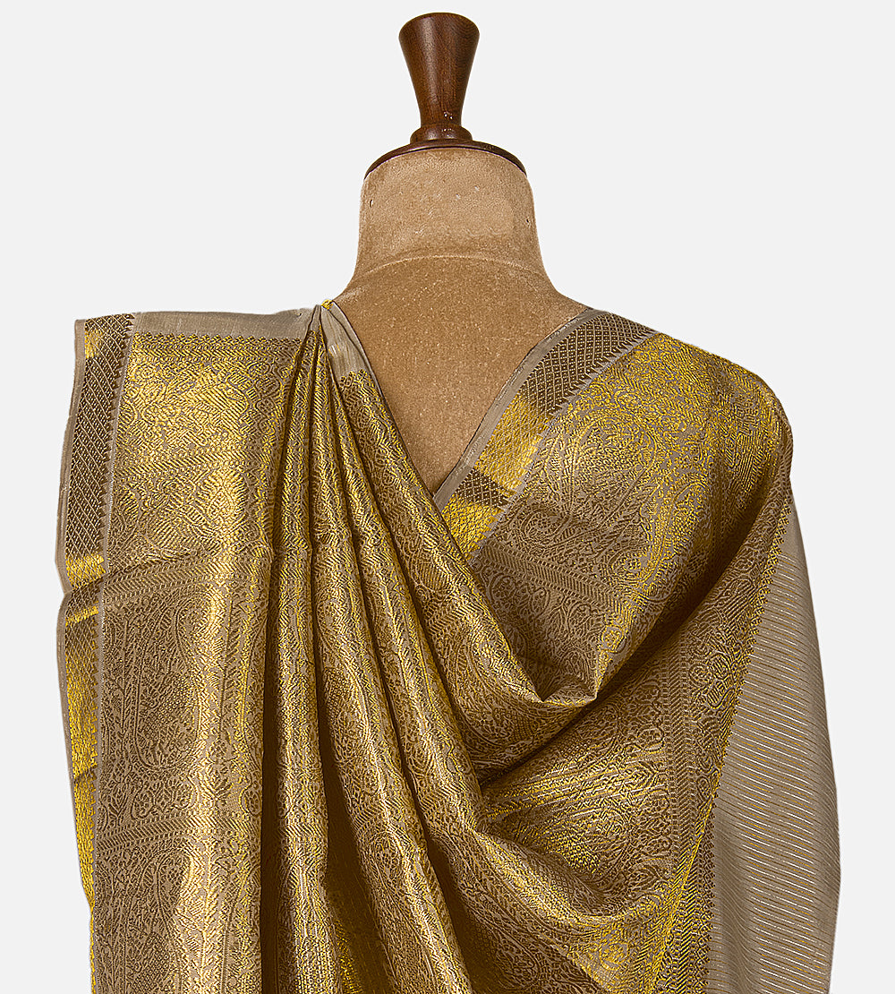 Beige Kanchipuram Silk Saree