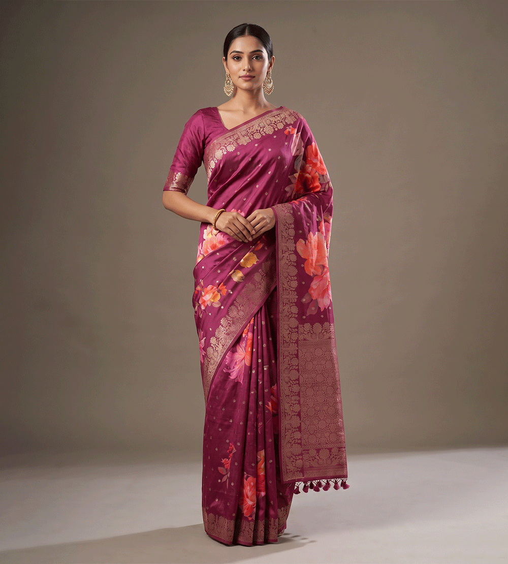 Pink Chaniya Silk Saree