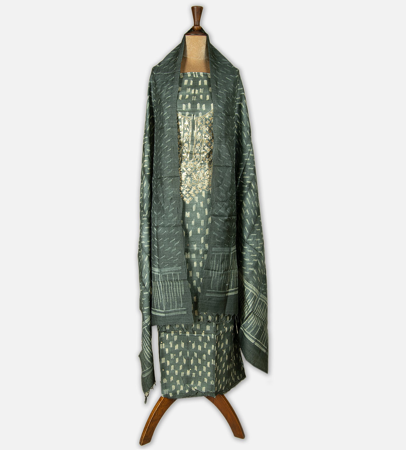 Grey Shibori Tussar salwar