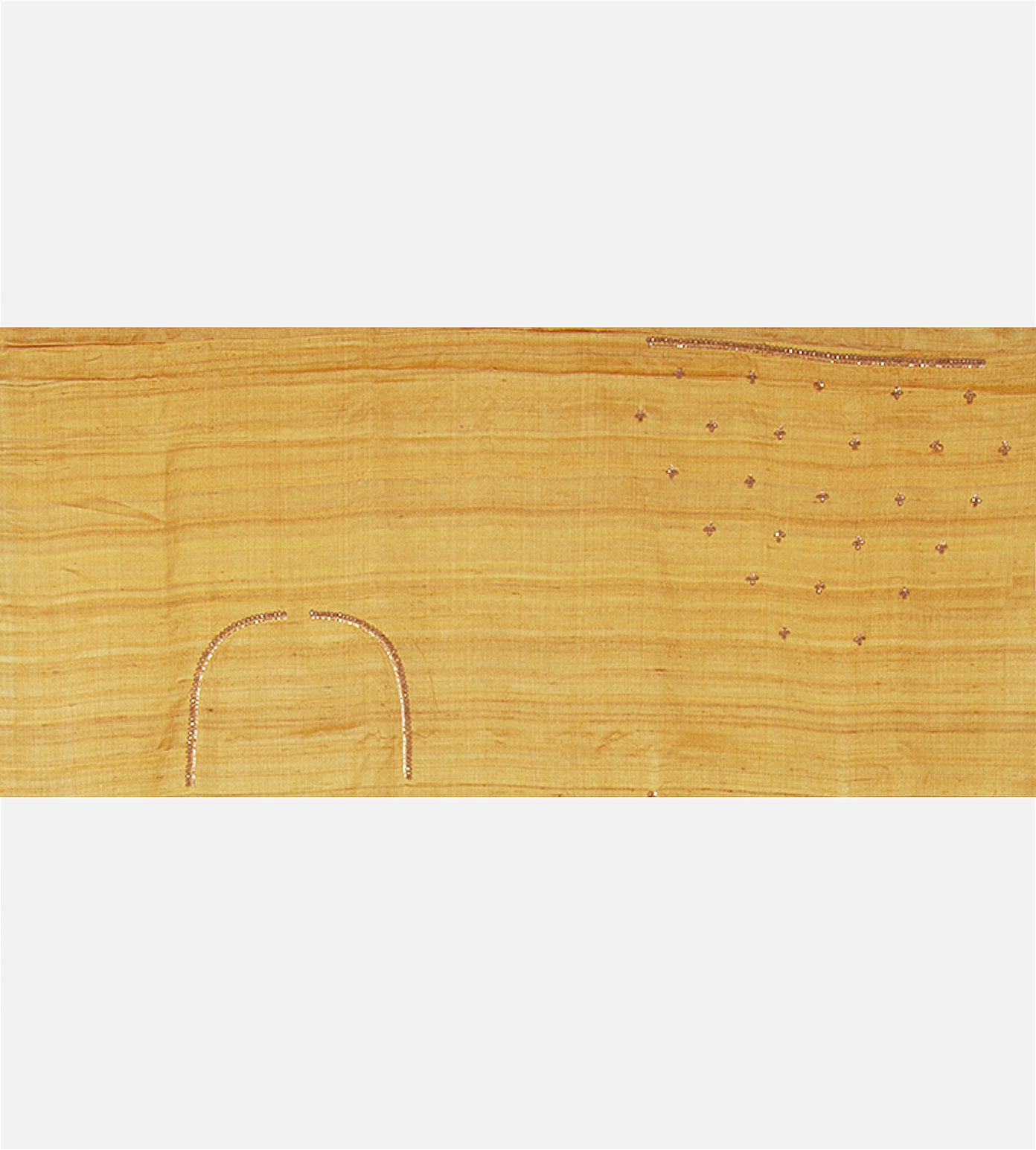Yellow Tussar Zardozi Hand Embroidery Saree