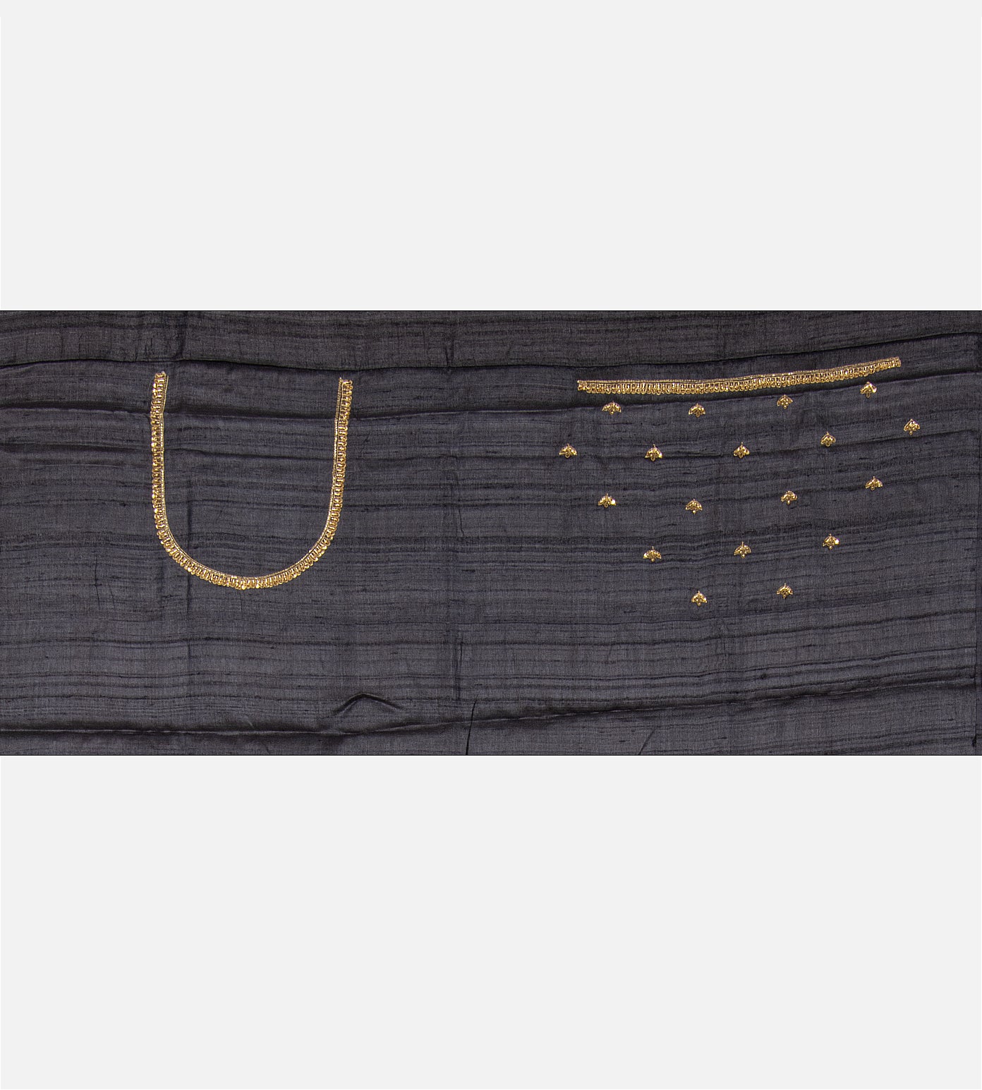 Black Tussar Zardozi Hand Embroidery Saree