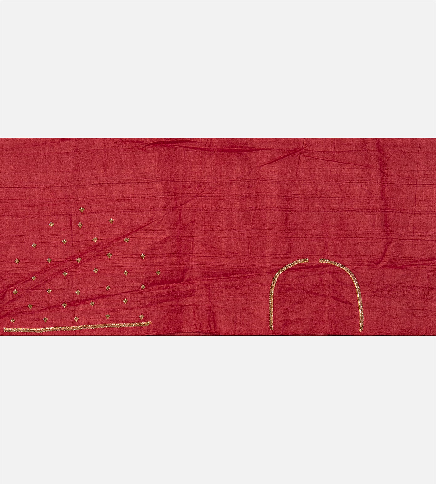 Red Tussar Zardozi Hand Embroidery Saree