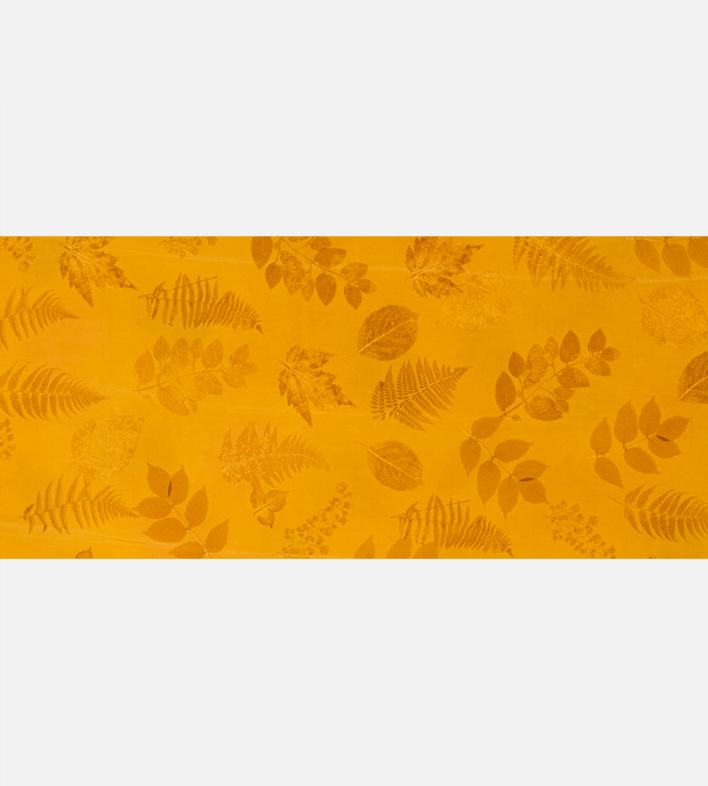 Yellow Printed Crepe Saree
